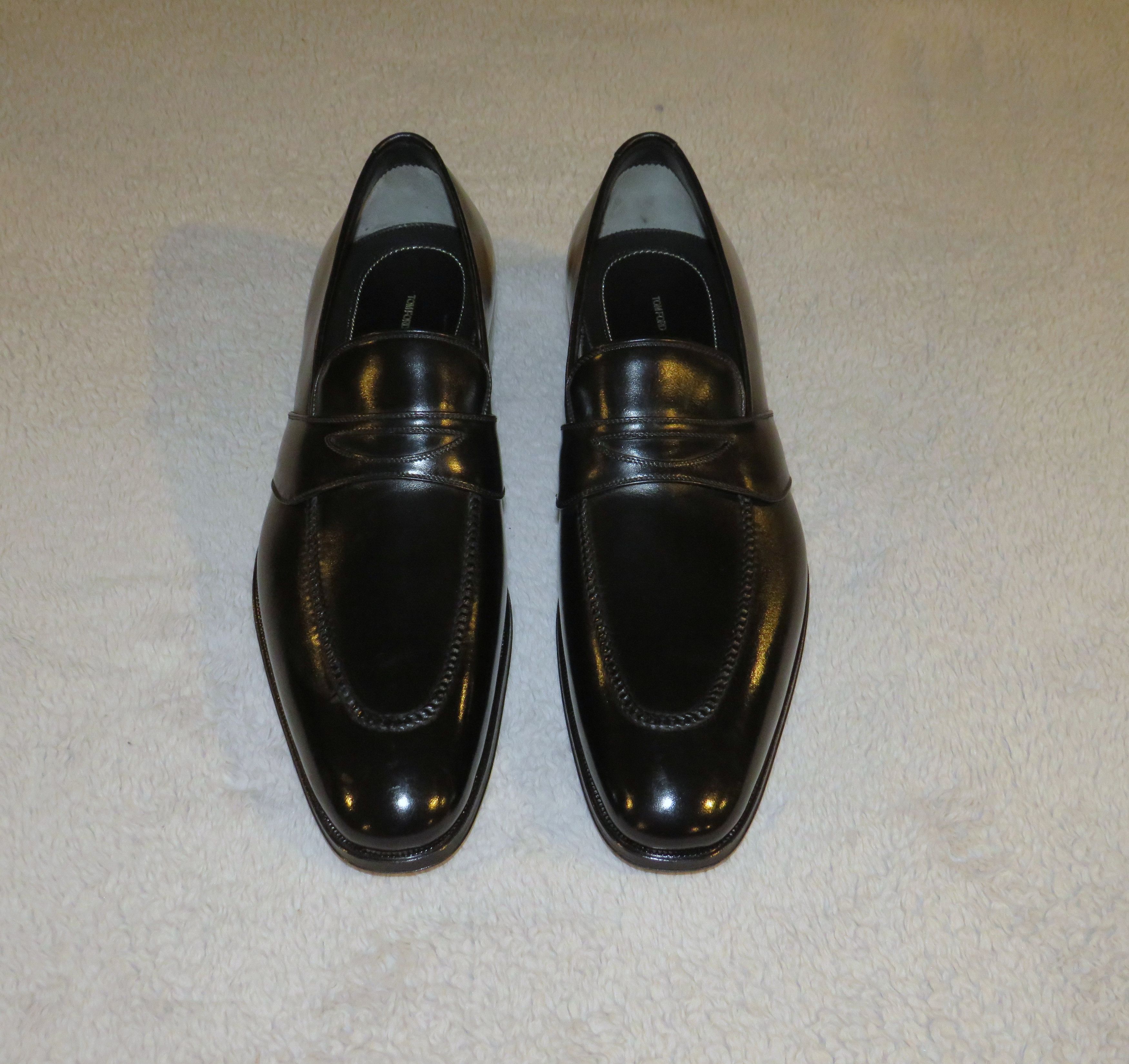 Tom Ford Black Calf Leather Strap Penny Loafers 7 B NWB $2200 Size US 7 / EU 40 - 1 Thumbnail