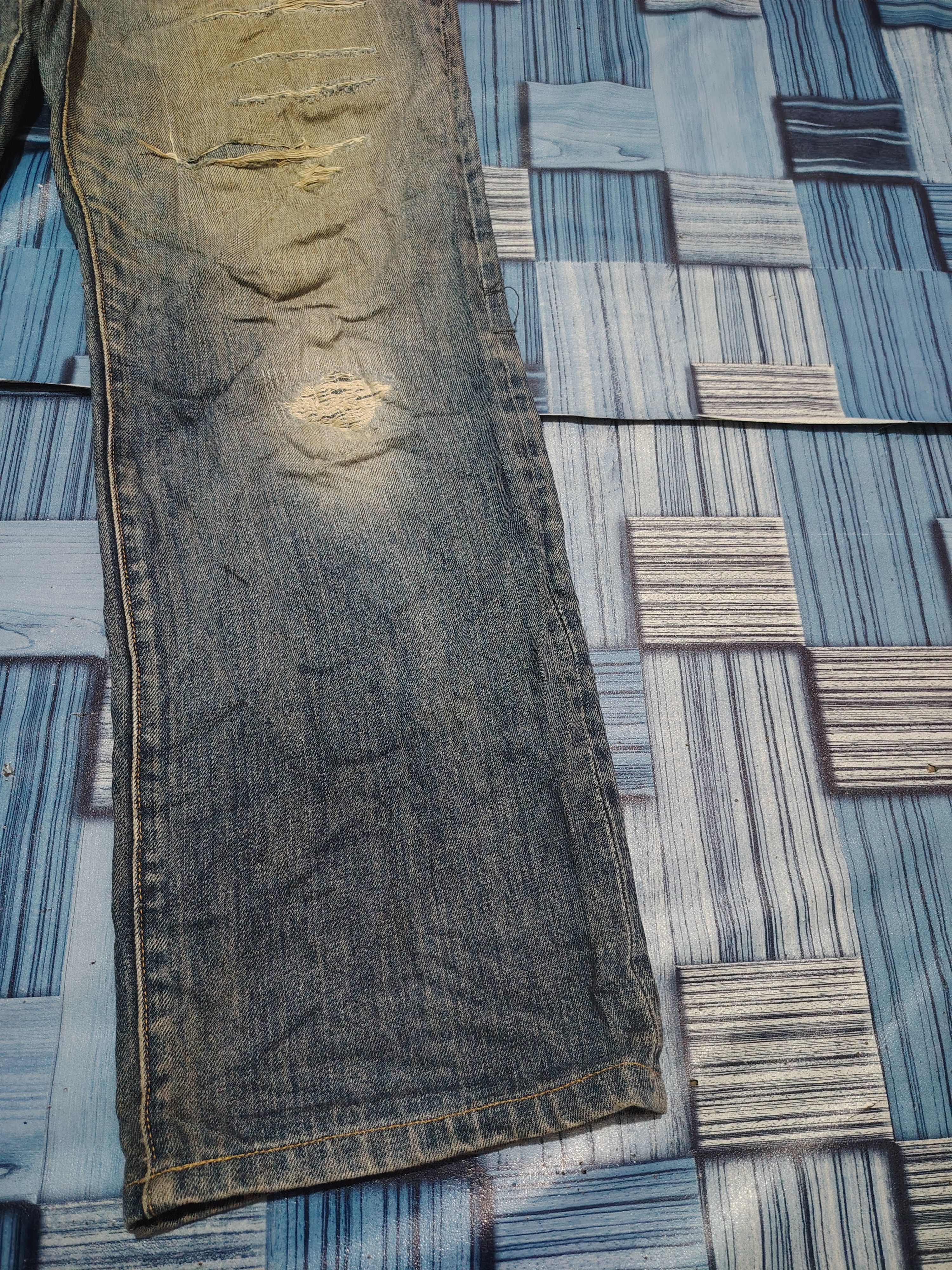 Big John Japanese Big John Distressed Jeans Baggy Style Size US 33 - 5 Thumbnail