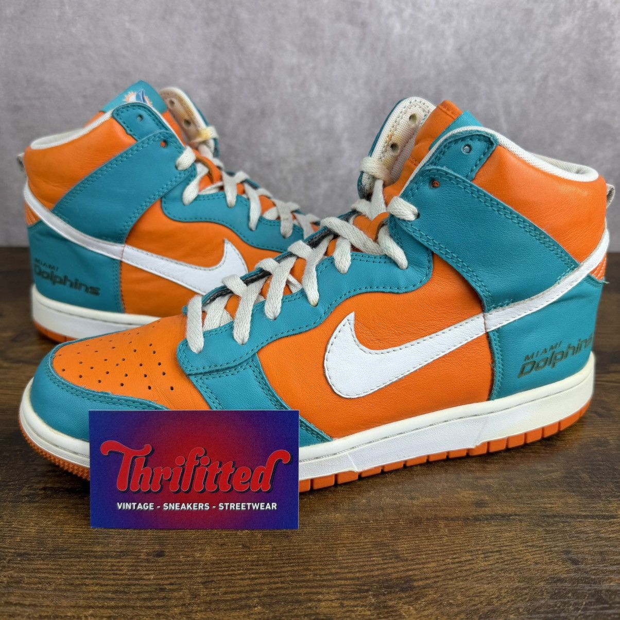 Nike Nike Dunk High iD x NFL Miami Dolphins Size 10.5 535078-901 Size US 10.5 / EU 43-44 - 1 Thumbnail