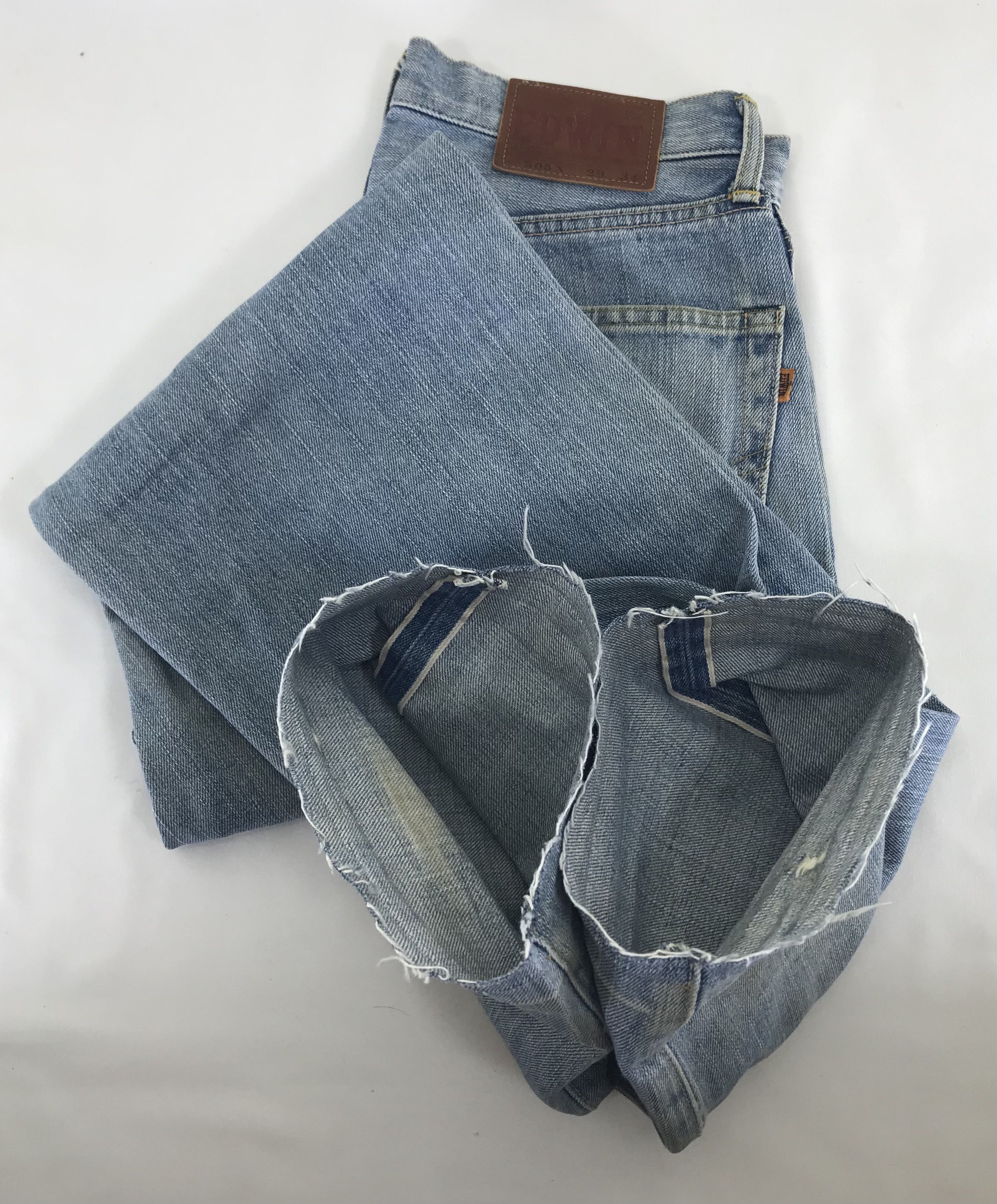 Edwin Vintage 90s Edwin 505X Orange Tab Selvedge Jeans Size US 29 - 15 Thumbnail