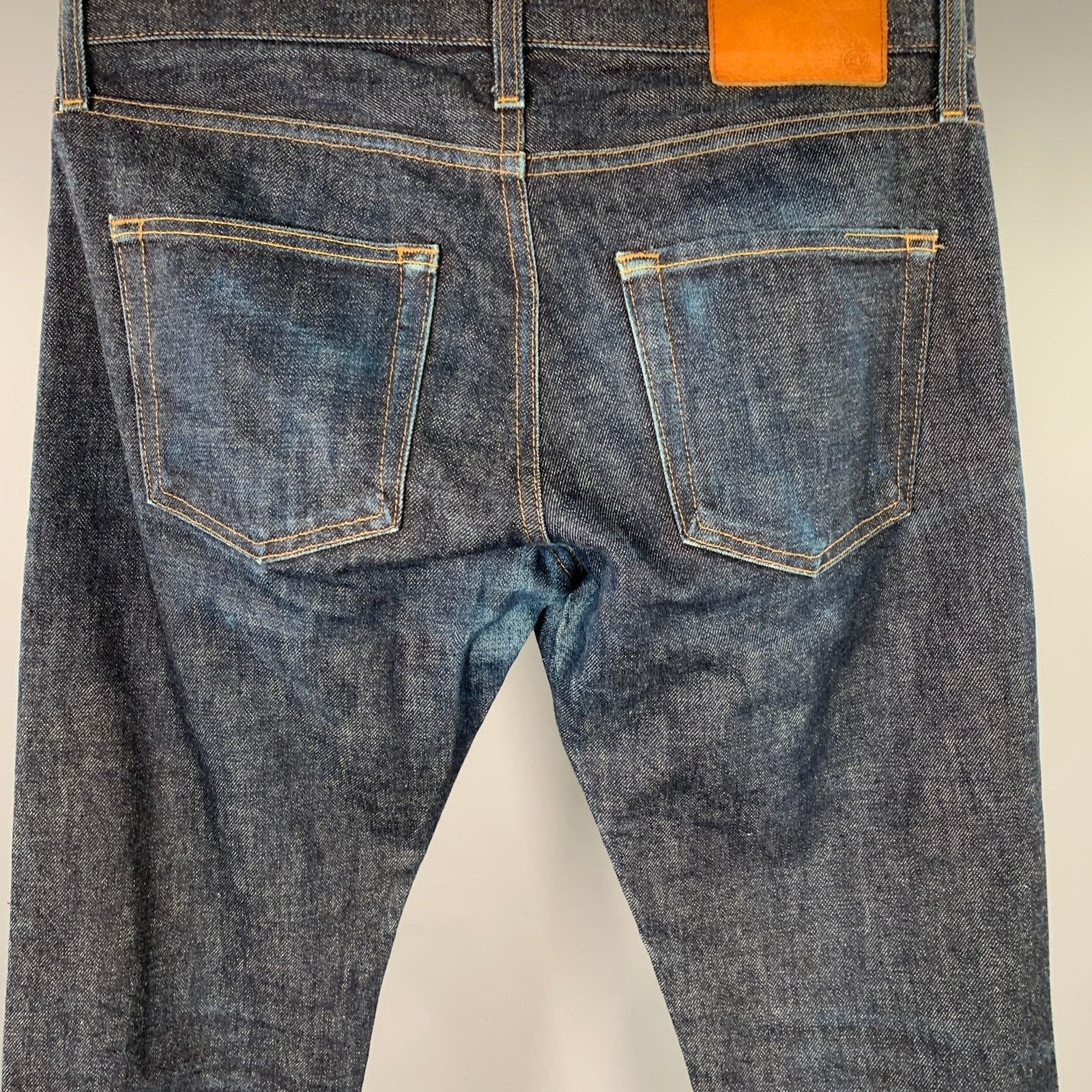 AG Adriano Goldschmied 30 Navy Contrast Stitch Cotton Slim Five Pockets Jeans Size US 30 / EU 46 - 4 Thumbnail
