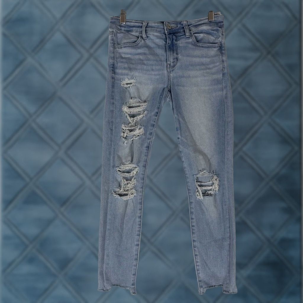American Eagle Outfitters American Eagle Jeans Jegging Light Wash Mid 4S Slim Women Shirt? Size 27" / US 4 / IT 40 - 1 Thumbnail