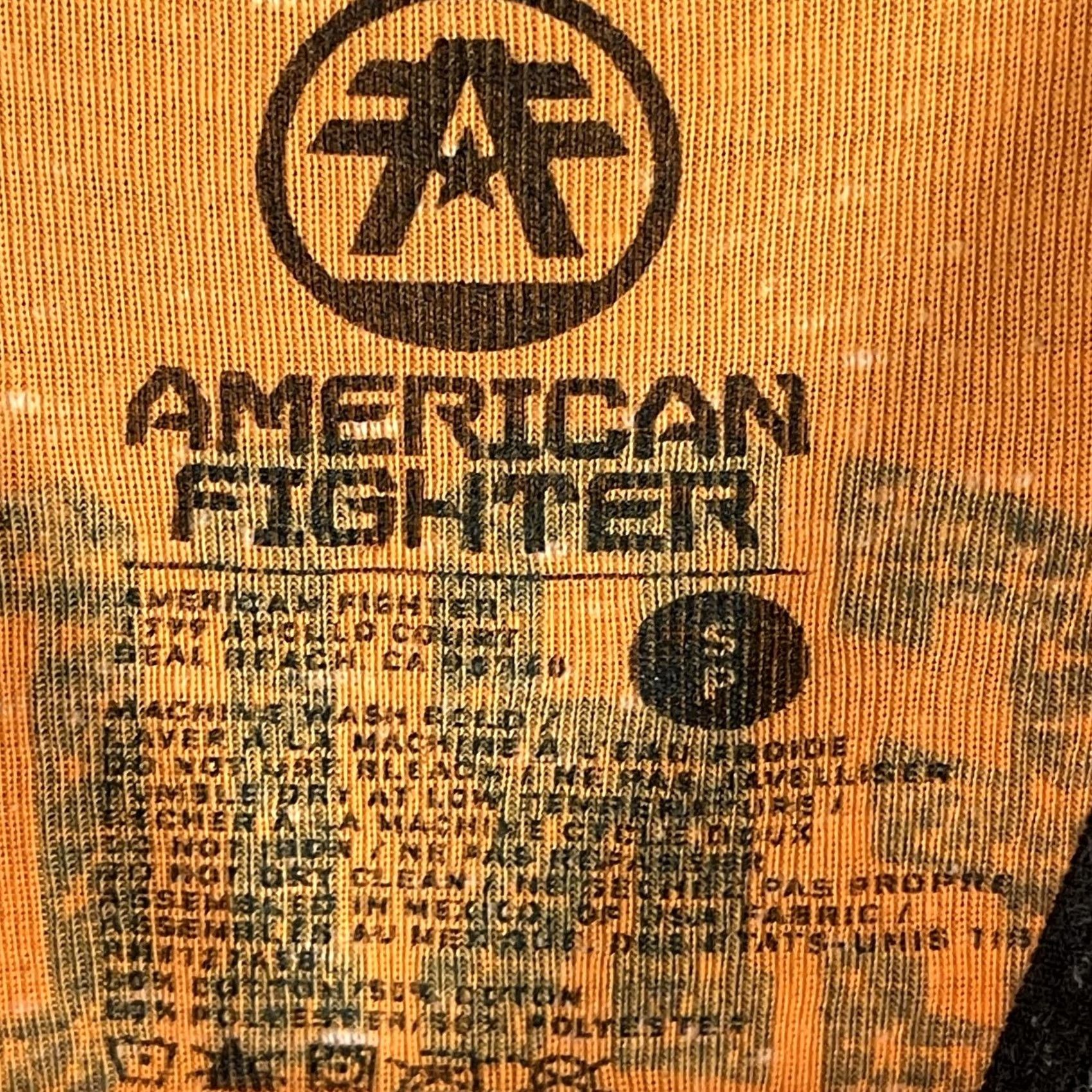 Vintage American Fighter Tank Top Mens S Orange Davidson Tech Graphic Gym FM4792 Size US S / EU 44-46 / 1 - 7 Thumbnail