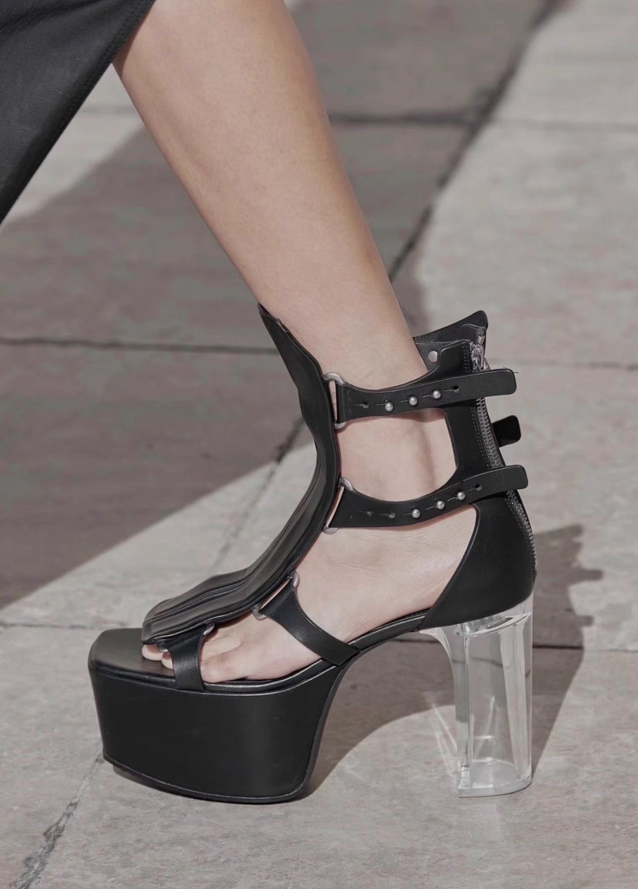 Rick Owens Rick Owens Roman Studded Kiss Boots Sandals Q8 Size US 7 / IT 37 - 4 Thumbnail