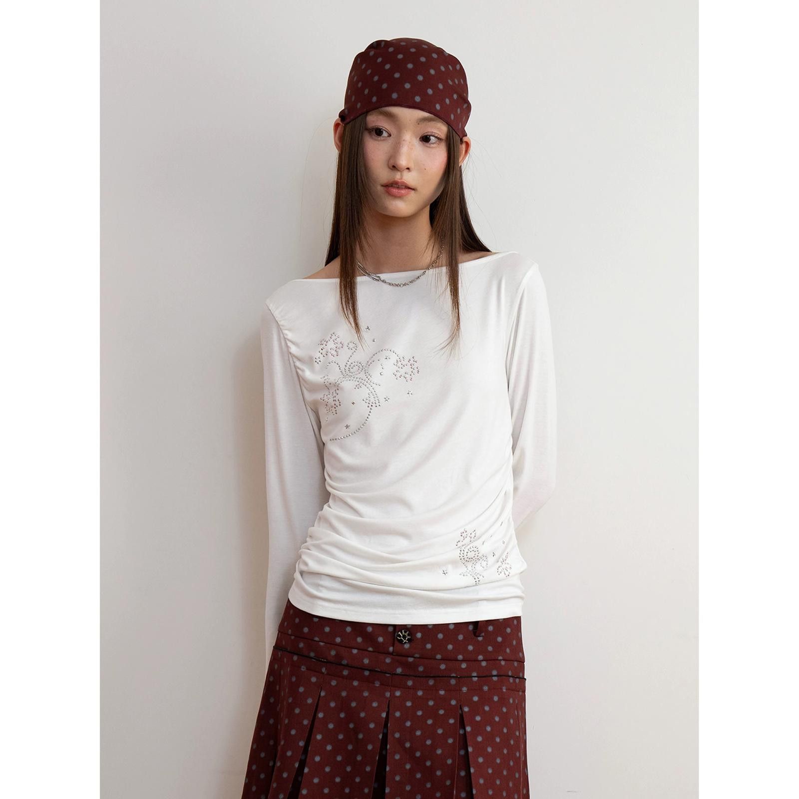 Japanese Brand Y2k Vintage Style Burgundy Polka Dot Bandana Headscarf Size ONE SIZE - 3 Thumbnail