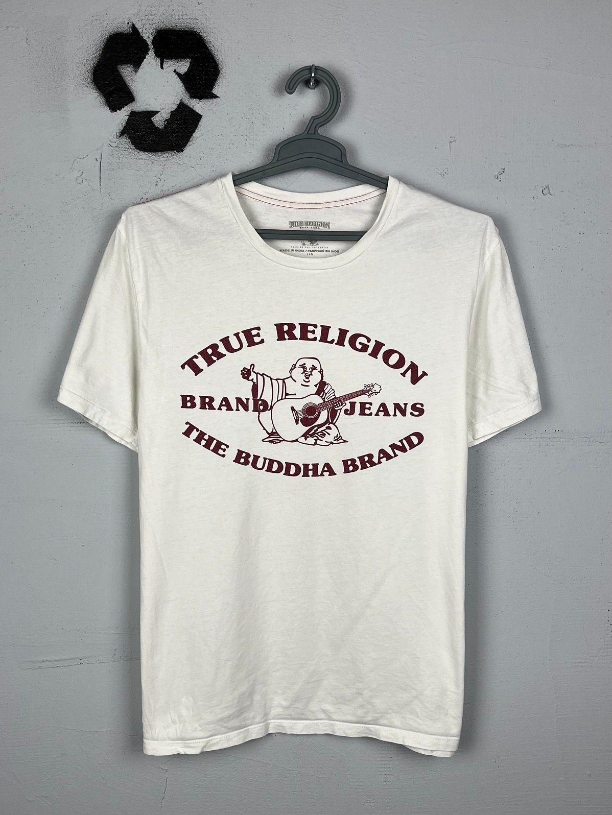 Pre-owned Made In Usa X True Religion Big Budga Logo Japanese Streetwear T Shirt Y2k In White