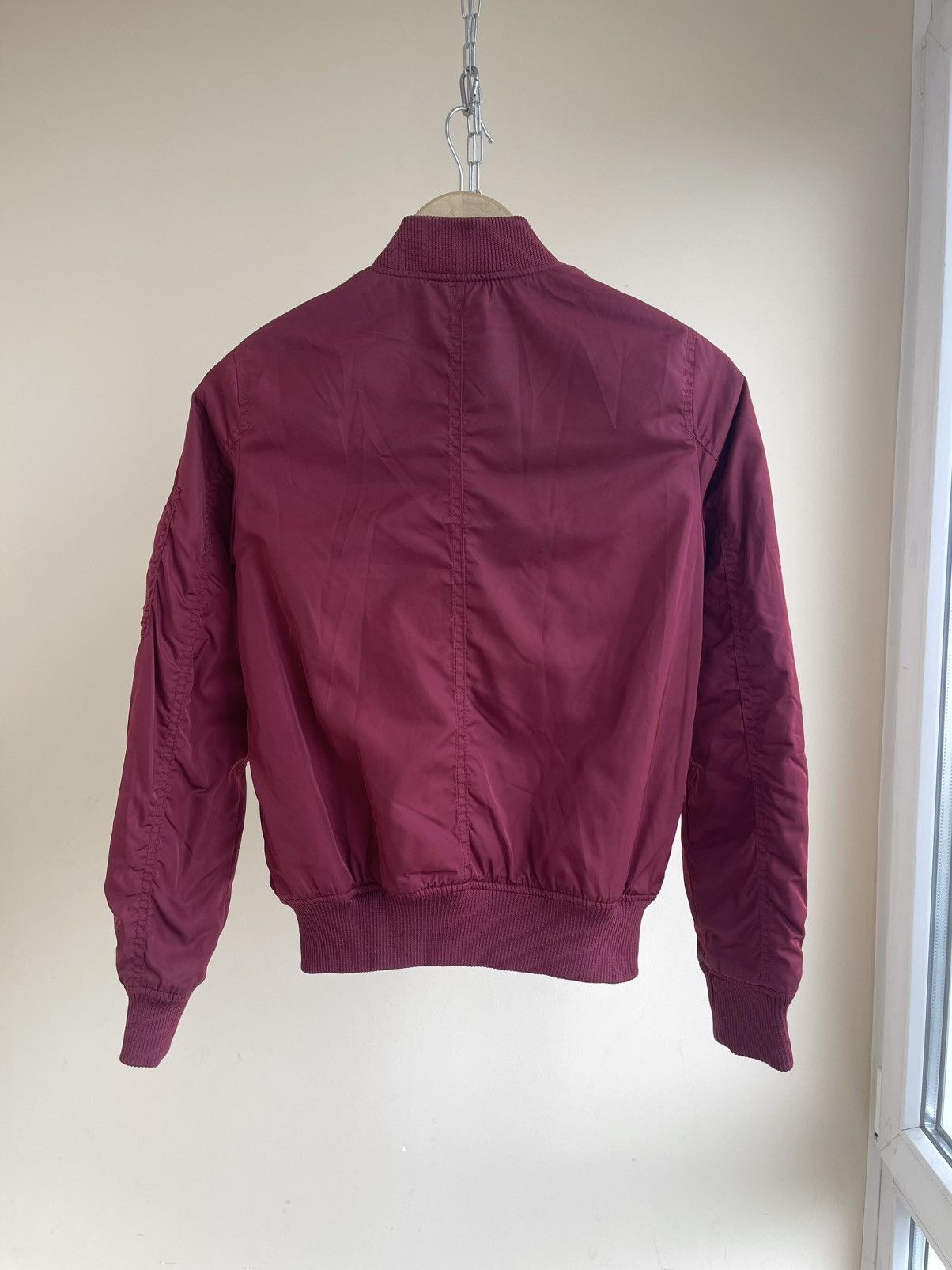 Bershka Bershka Premium Collection MA-1 Bomber Jacket Burgundy Size XS / US 0-2 / IT 36-38 - 2 Thumbnail