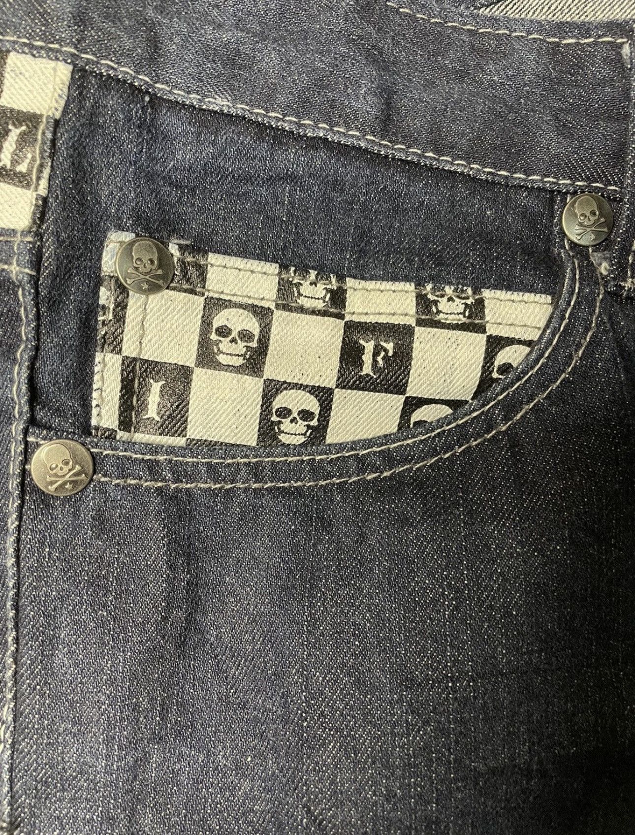 Japanese Brand Mild life skull jeans punk rock n roll Size US 33 - 7 Thumbnail