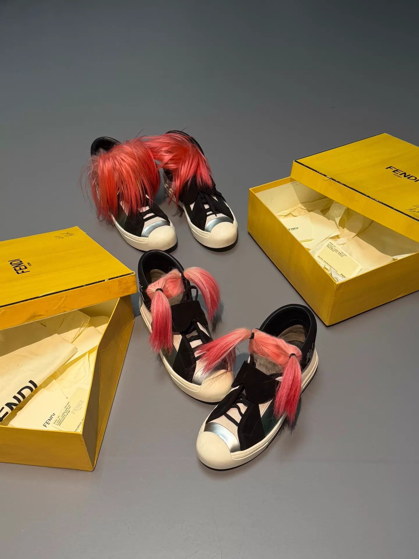 Fendi Fendi Pink Fur Karl Lagerfeld Sneaker 40 Size US 7 / EU 40 - 1 Thumbnail