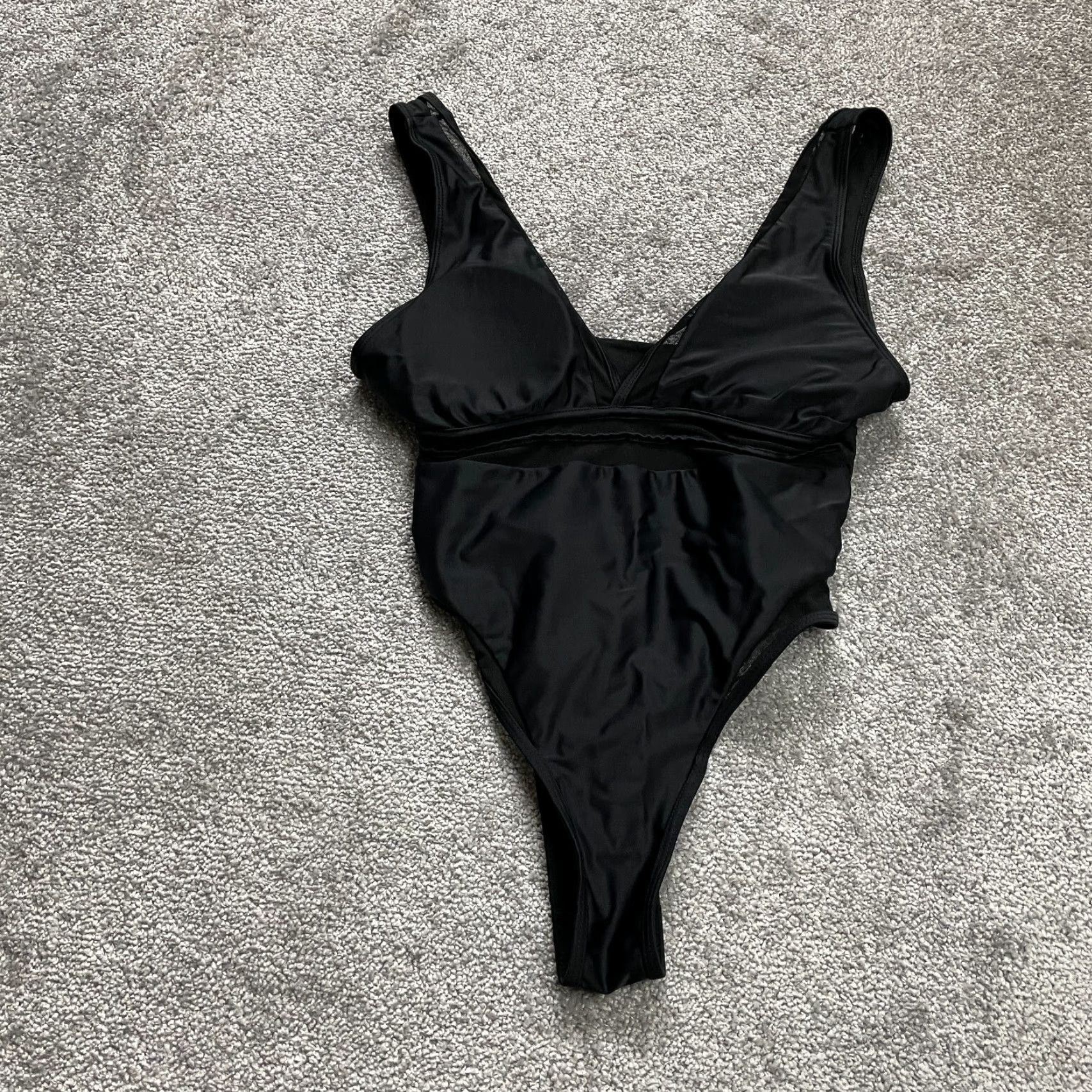 Vintage Unbranded Swimsuit Womens M Solid Black Padded One Piece Beach Body Suit Size M / US 6-8 / IT 42-44 - 2 Thumbnail