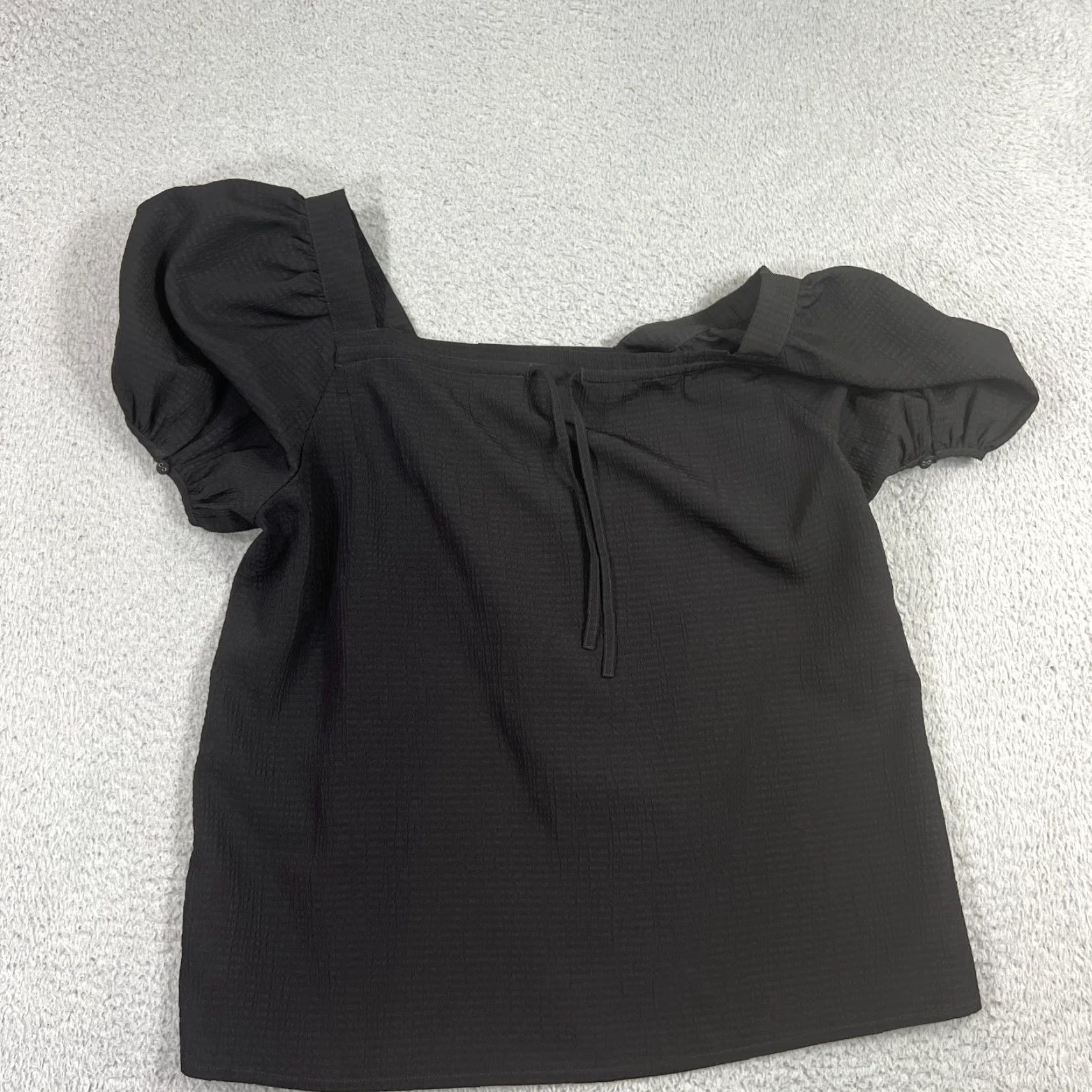 Madewell Madewell Texture & Thread Black Stretch Puff Sleeve Peasant Top Boho Size XXS Woman Blouse Cropped Regular 2XS XXS Manuf? Size XXS / US 00 / IT 34 - 5 Thumbnail