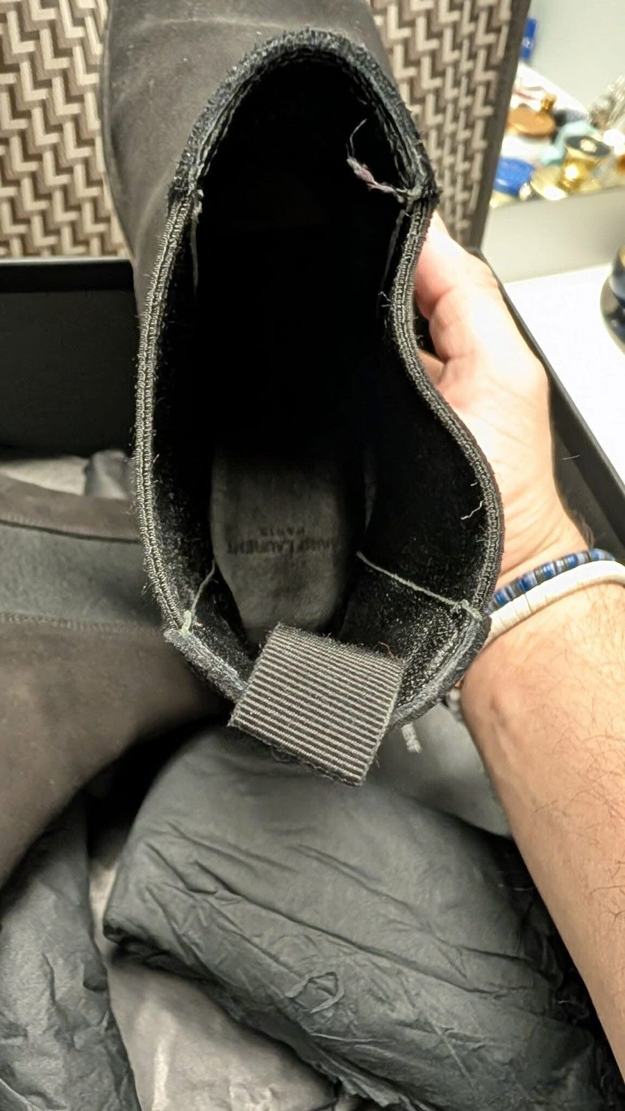 Saint Laurent Paris Saint Laurent Suede Chelsea Boots Beige/Grey Size US 8 / EU 41 - 6 Thumbnail