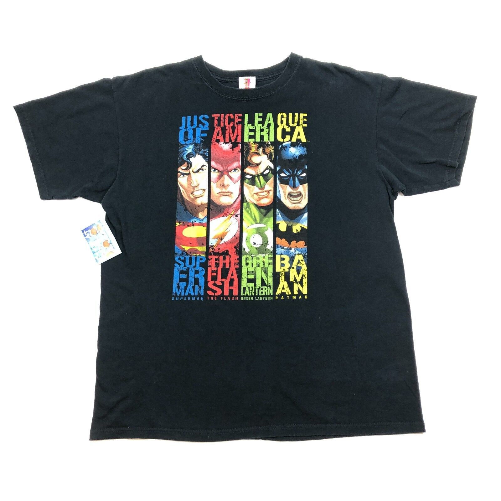 Vintage Six Flags Justice League Superman Batman Superhero Black Tee Size US L / EU 52-54 / 3 - 1 Thumbnail