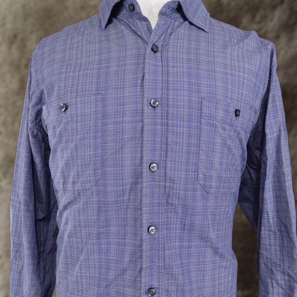Pronto Uomo PRONTO UOMO BLUE PLAID BUTTON DOWN SHIRT MENS XL LONG SLEEVE Size US XL / EU 56 / 4 - 1 Thumbnail