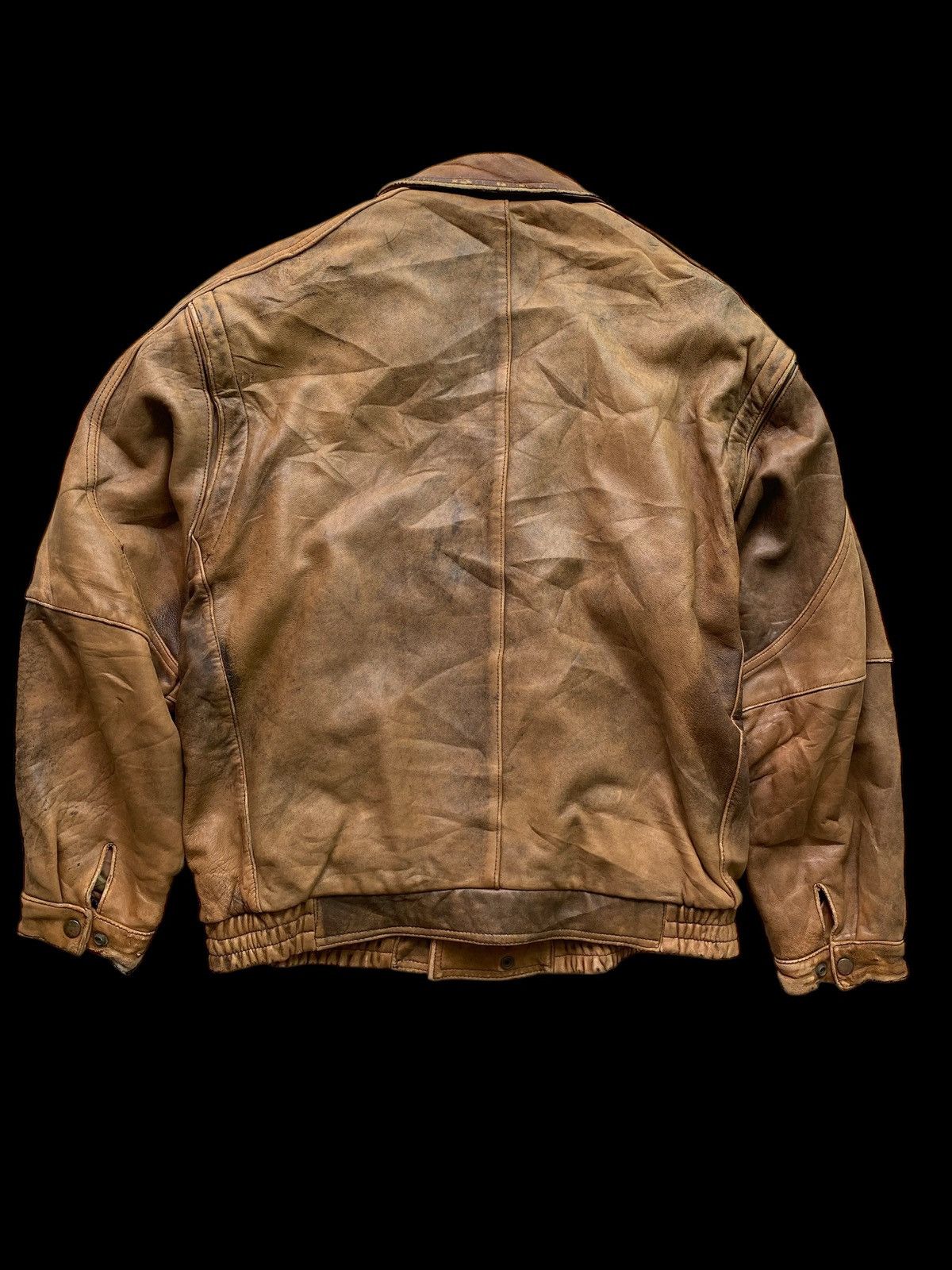 Japanese Brand VINTAGE LEATHER WEAR BOMBER JACKET DESIGN RARE Size US L / EU 52-54 / 3 - 12 Thumbnail