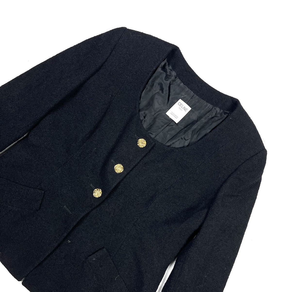 Celine Celine Vintage Luxury Wool Blazer Jacket Archival Black Size L / US 10 / IT 46 - 4 Thumbnail