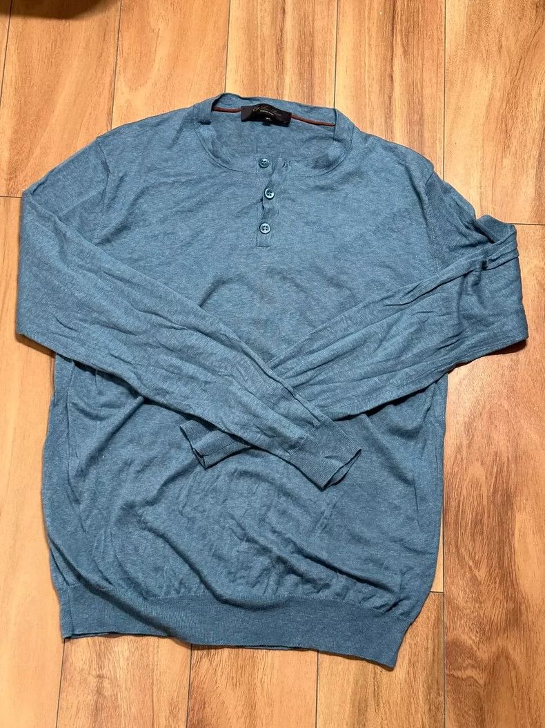Loro Piana LORO PIANA Henley shirt linen blend Size US S / EU 44-46 / 1 - 1 Thumbnail