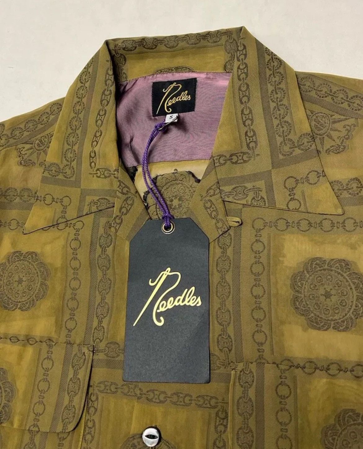 Needles Needles Classic Camp Shirt Mens S PE/R Chain Border Jacquard Size US S / EU 44-46 / 1 - 5 Thumbnail