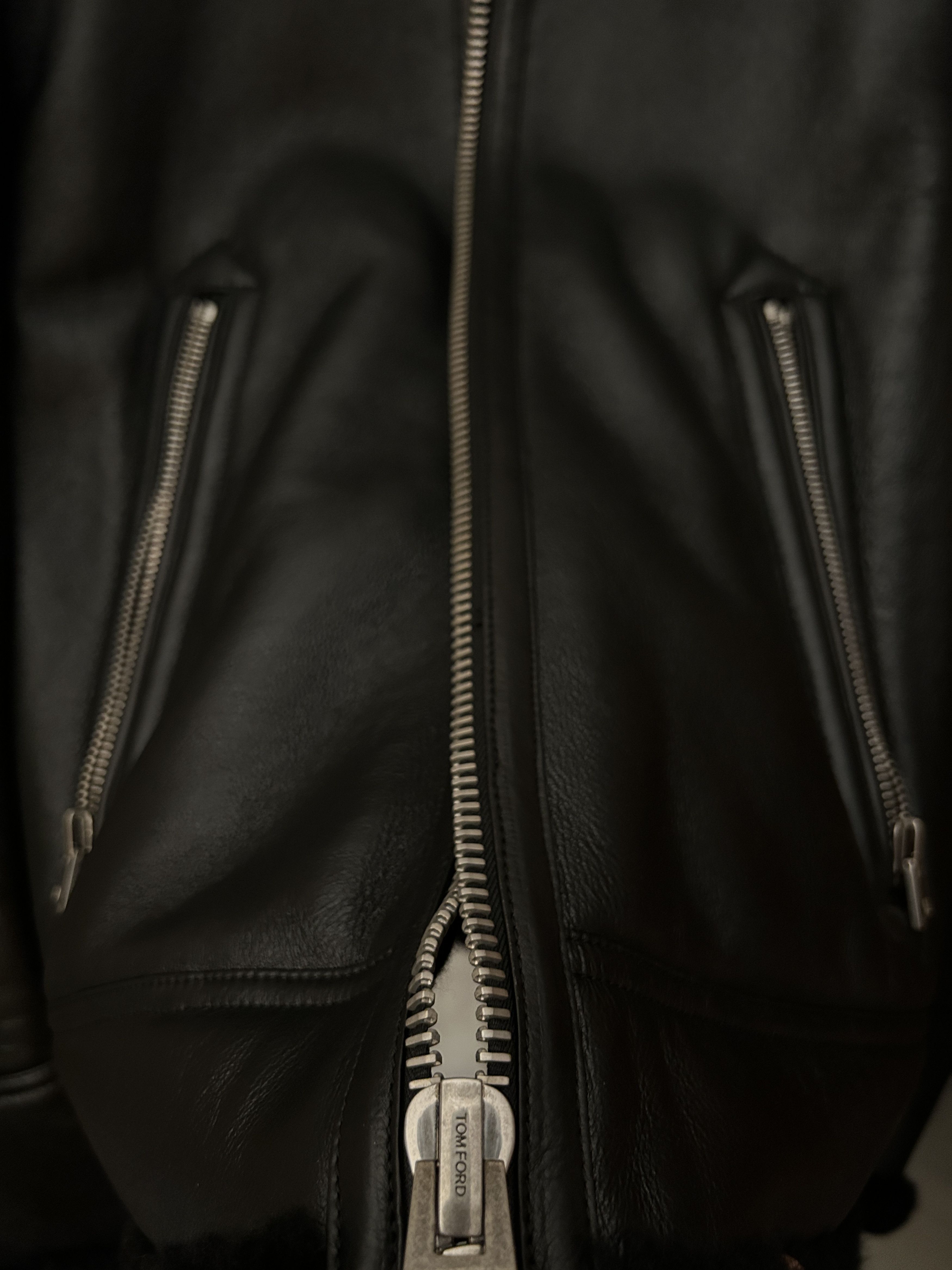 Tom Ford SHEARLING LINED AVIATOR LEATHER JACKET BLACK SIZE IT 48 Size US M / EU 48-50 / 2 - 4 Thumbnail