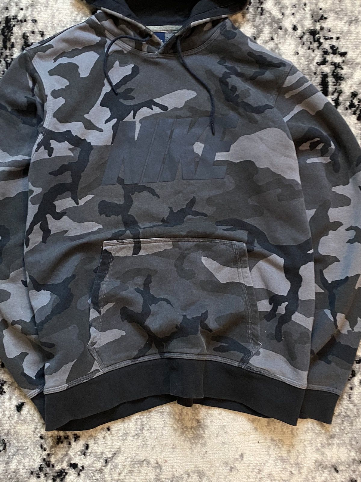 Nike × Vintage Nike Vintage Hoodie Camo Boxy Streetwear Y2k Drill Size US L / EU 52-54 / 3 - 6 Thumbnail