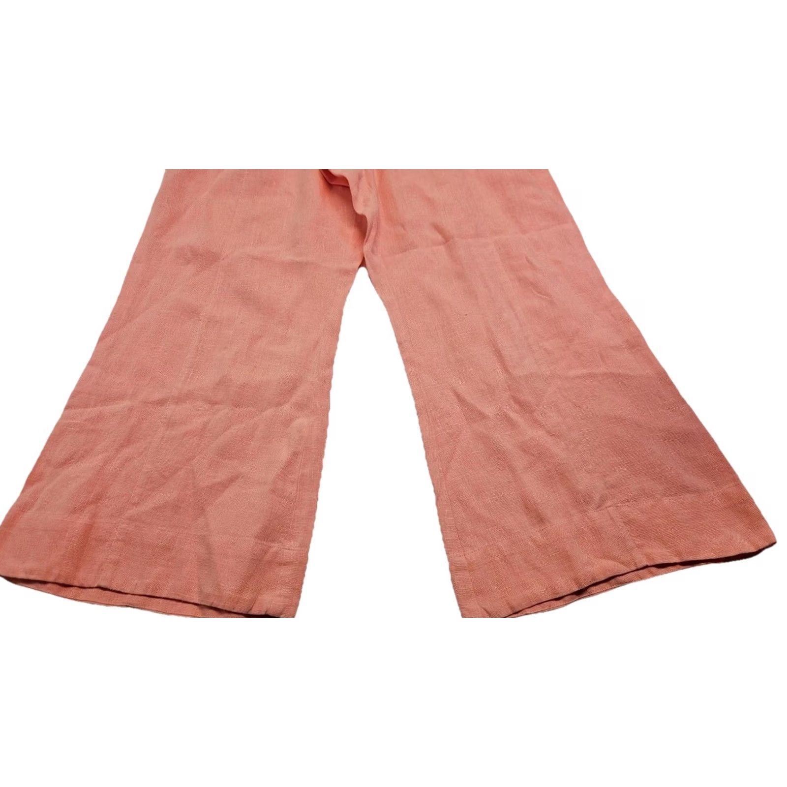 Pinko Ivy Jane Pink Linen Wide Leg Pants Womens Small Boho Cottagecore Elastic Waist - Pants - Small - Pink - Linen - Wide-Leg - Beach - Bohemian - 90s? Size 28" / US 6 / IT 42 - 5 Thumbnail