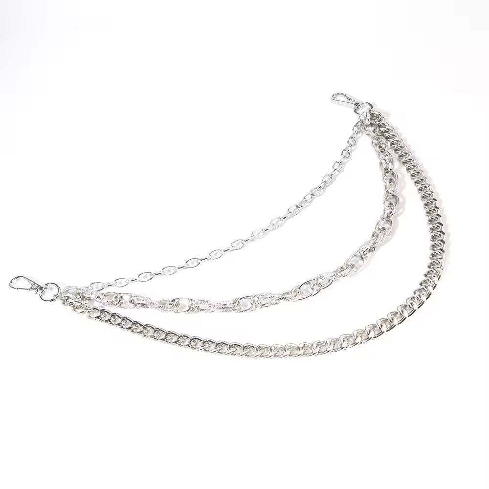 Designer Hiphop Silver Layered Waist Accessory Chain Size ONE SIZE - 4 Thumbnail