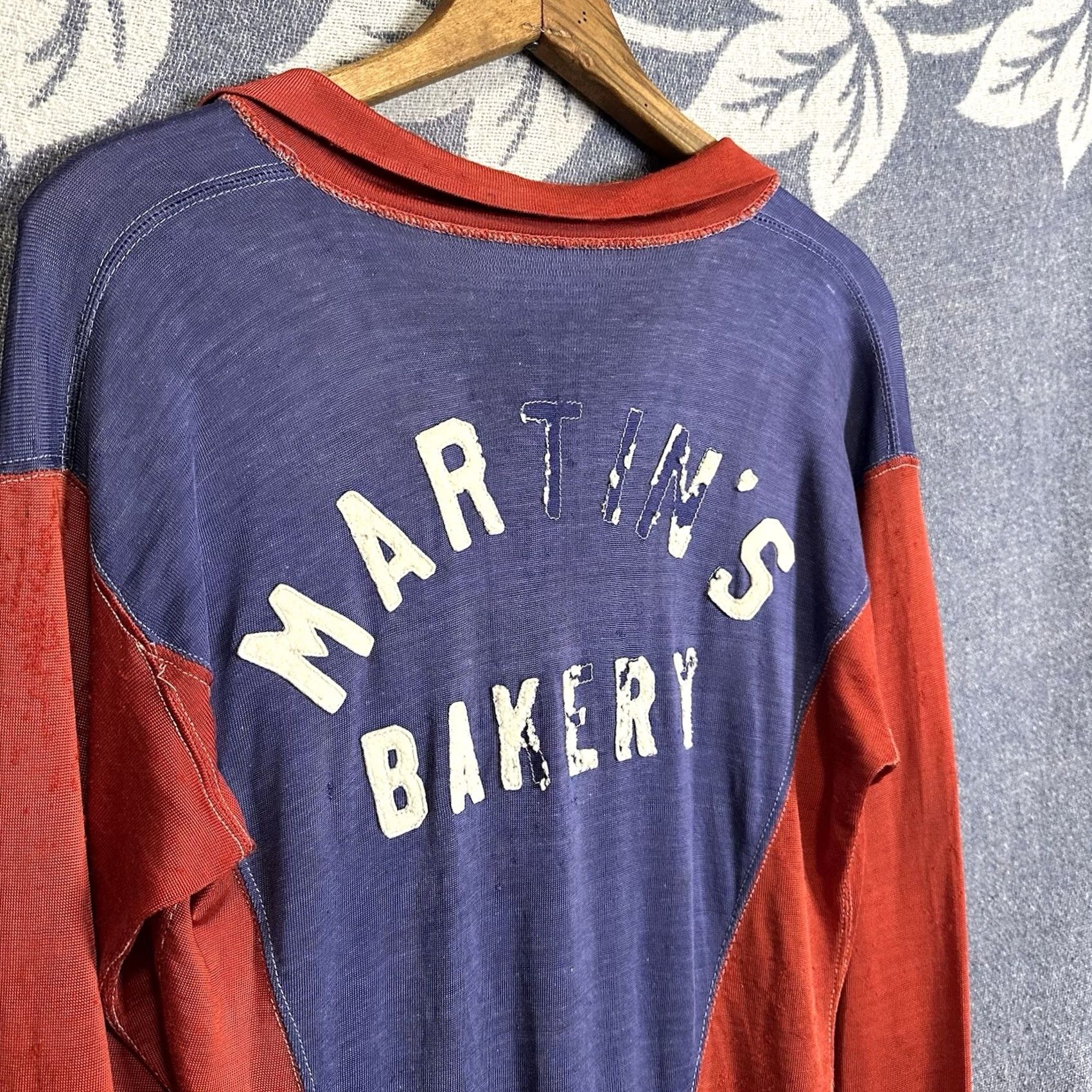 Vintage VINTAGE Martin’s Bakery Durene Rugby Jersey Long Sleeve Distressed Large L Mens Size US L / EU 52-54 / 3 - 2 Thumbnail