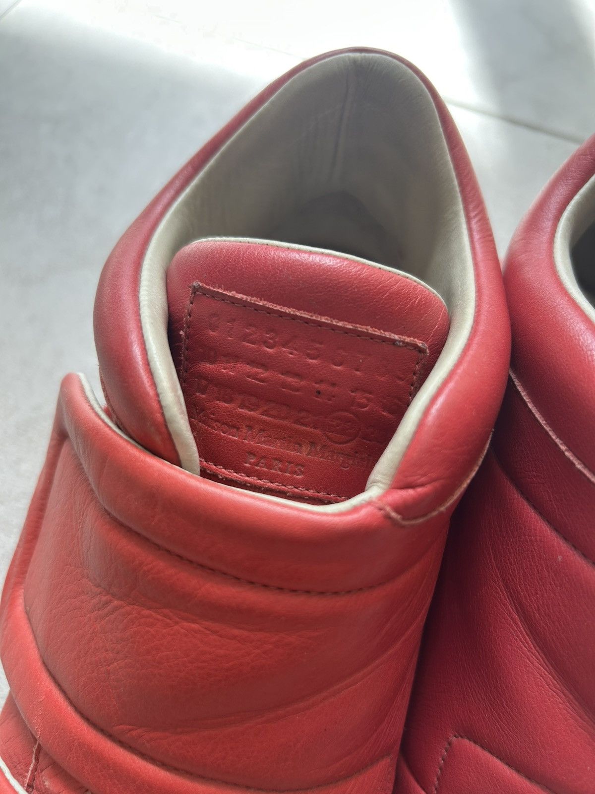 Maison Margiela Margiela Clinic GAT Red leather midtop strap Size US 12 / EU 45 - 4 Thumbnail
