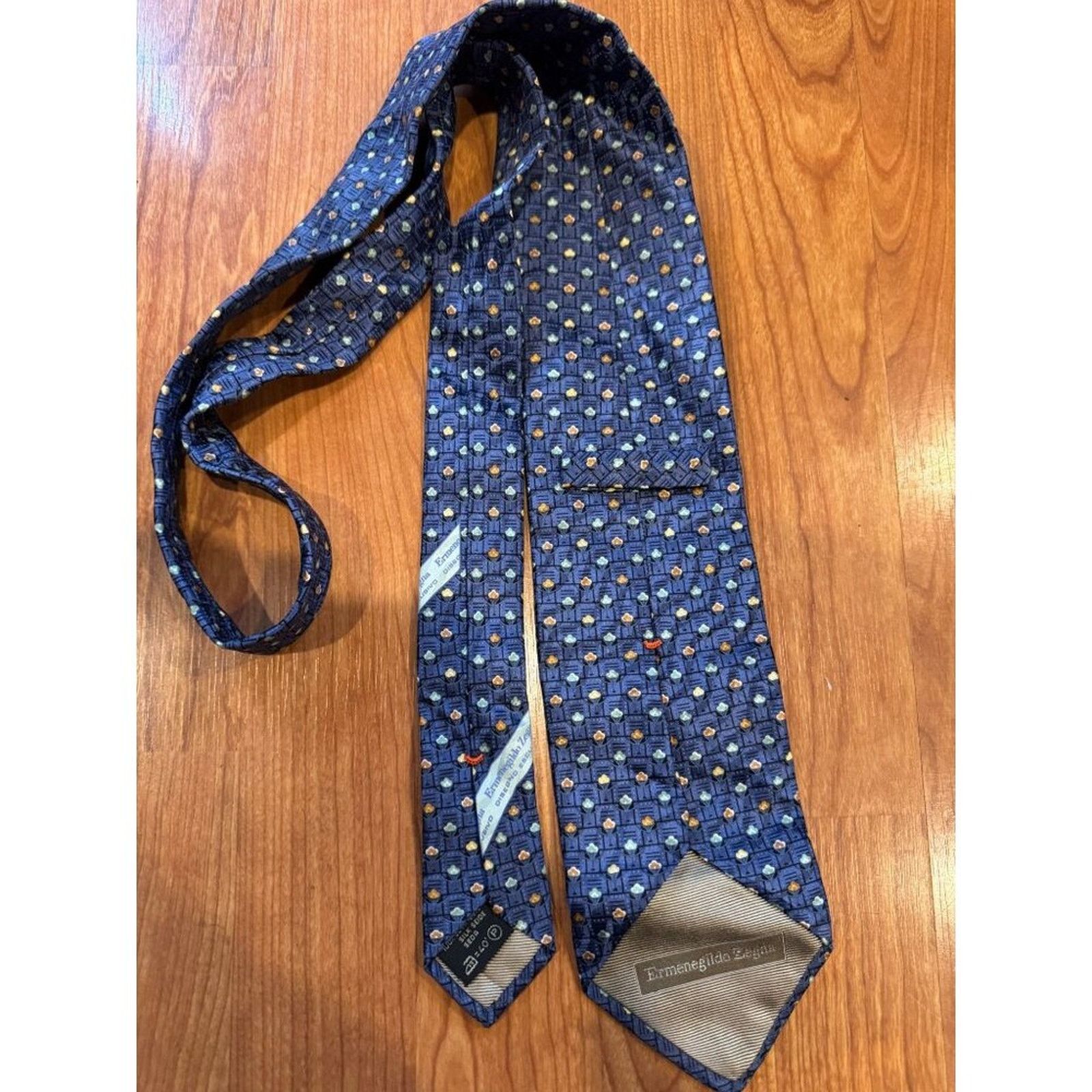 Ermenegildo Zegna Italy Ermenegildo Zegna Beautiful Geometric Tie Size ONE SIZE - 5 Thumbnail