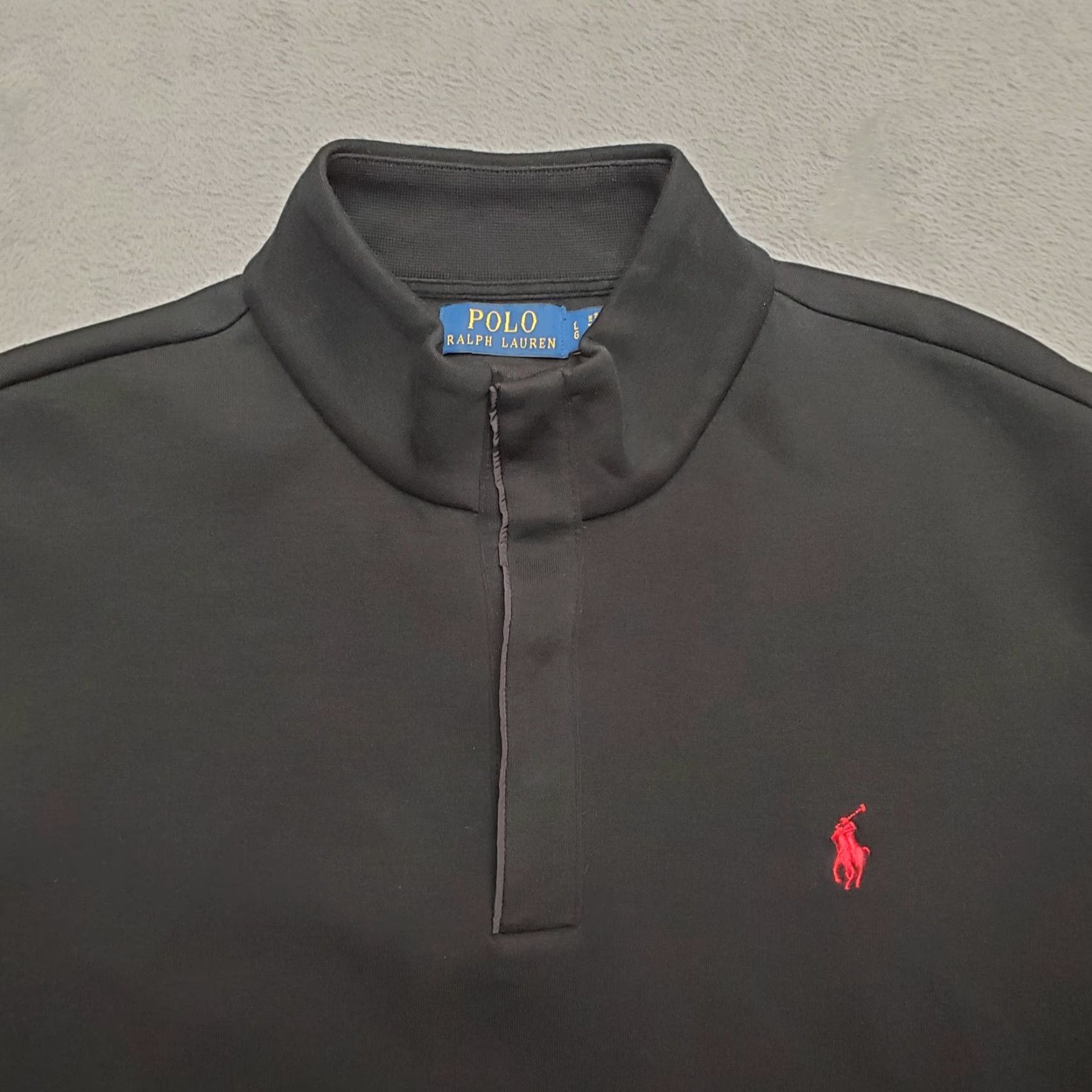 Polo Ralph Lauren Polo Ralph Lauren Shirt Men Large Black 1/4 Snap Long Sleeve Performance Stretch Polo Shirt Black Mens L Size US L / EU 52-54 / 3 - 2 Thumbnail