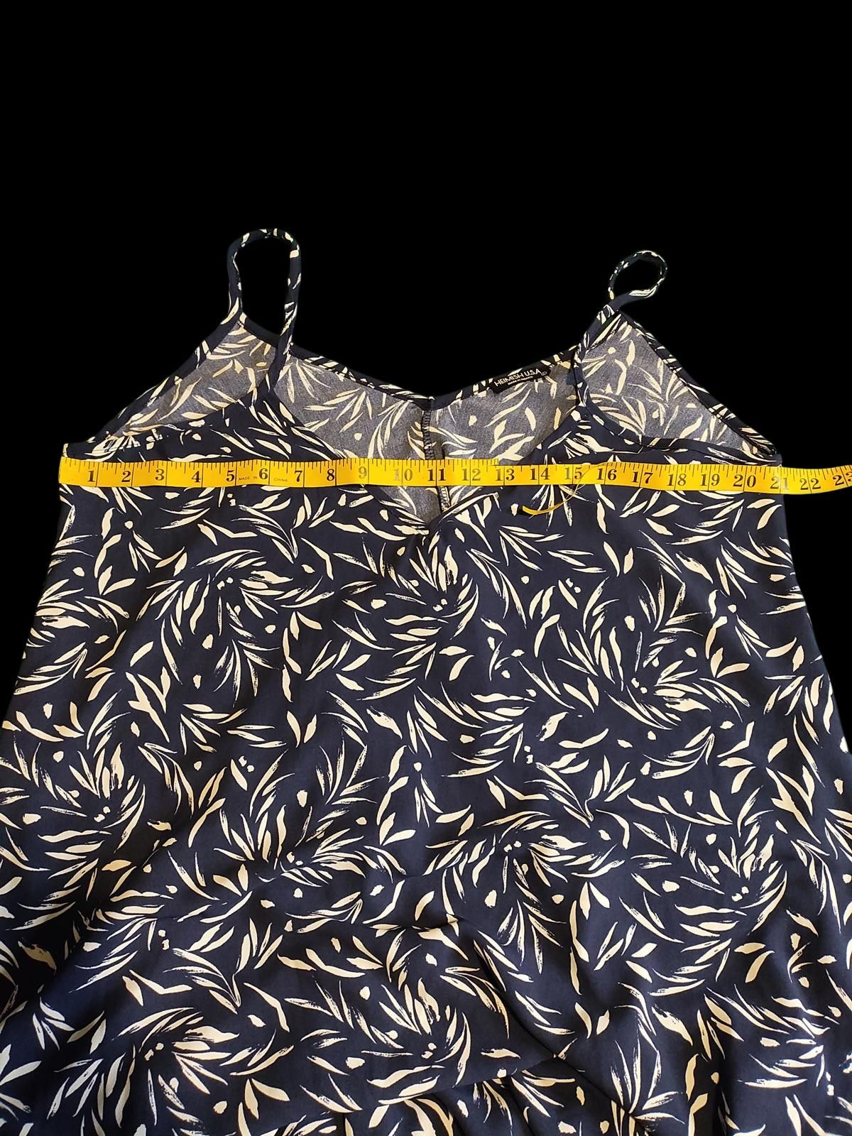 Unknown London Hemish USA Navy Blue and White Leaf Print Maxi Dress Size L / US 10 / IT 46 - 8 Thumbnail