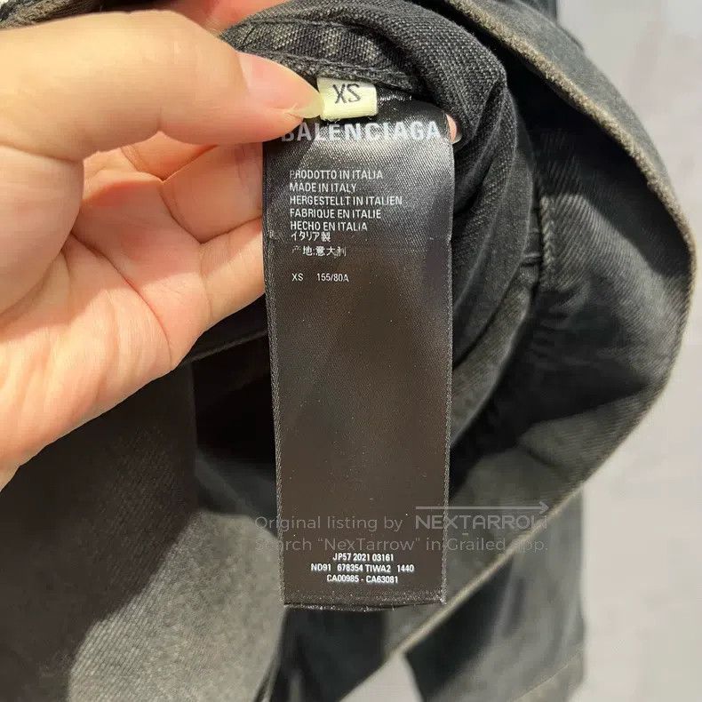 Balenciaga Balenciaga Black Spray Paint Effect Logo Denim Jacket Size US XS / EU 42 / 0 - 5 Thumbnail