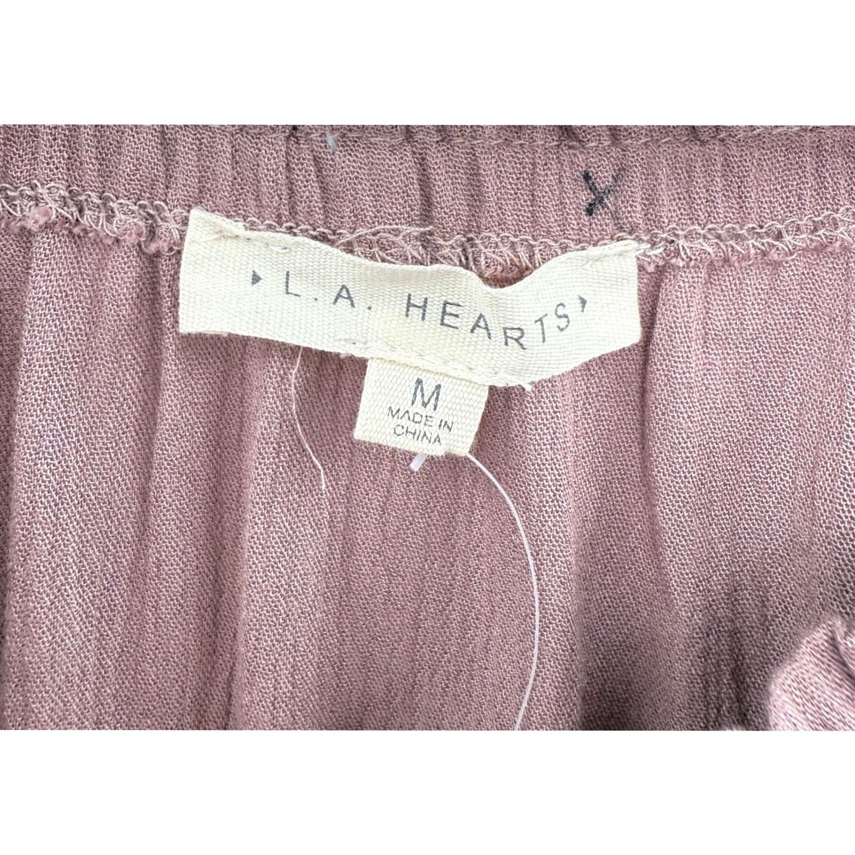 Pinko LA Hearts Blouse Size M Mauve Pink Off The Shoulder Crochet Trim Drawstring NWT Size M / US 6-8 / IT 42-44 - 3 Thumbnail