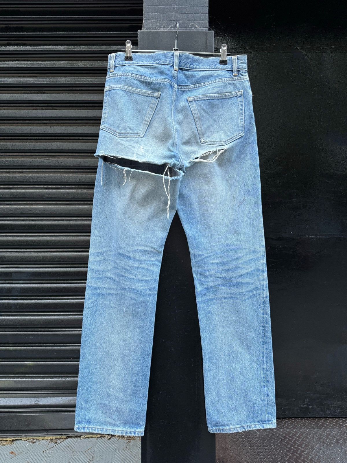 Helmut Lang Helmut Lang 2000 Silver Painter Thrashed Classic Cut Denim Size US 32 / EU 48 - 7 Thumbnail