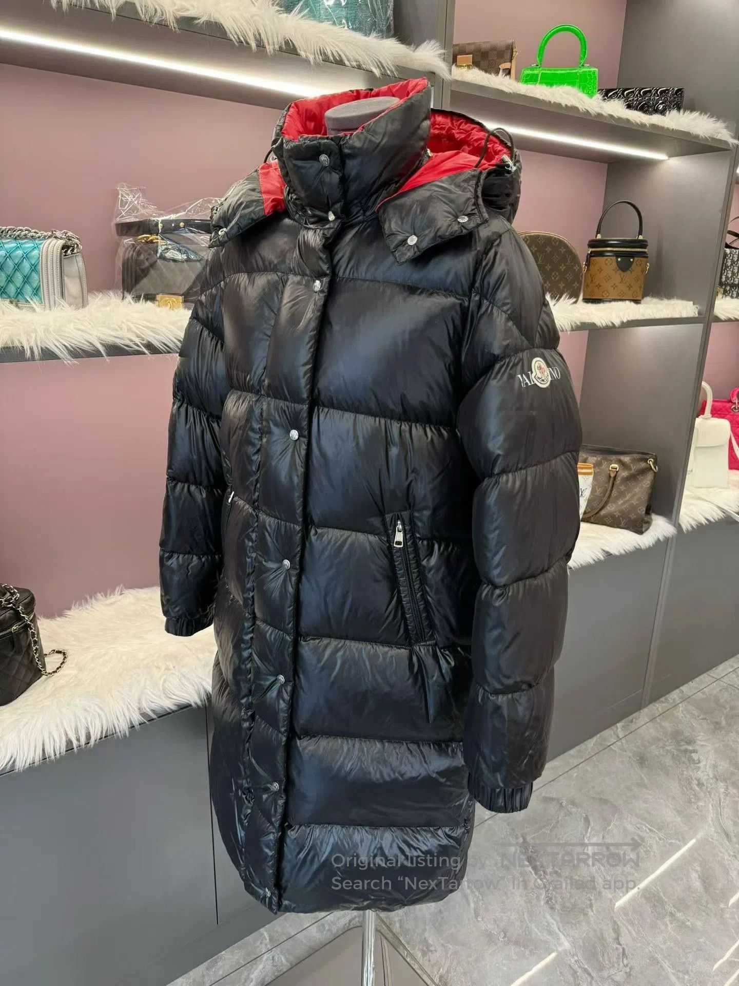 Moncler Moncler x Valentino Black Long Down Jacket. Size M / US 6-8 / IT 42-44 - 4 Thumbnail