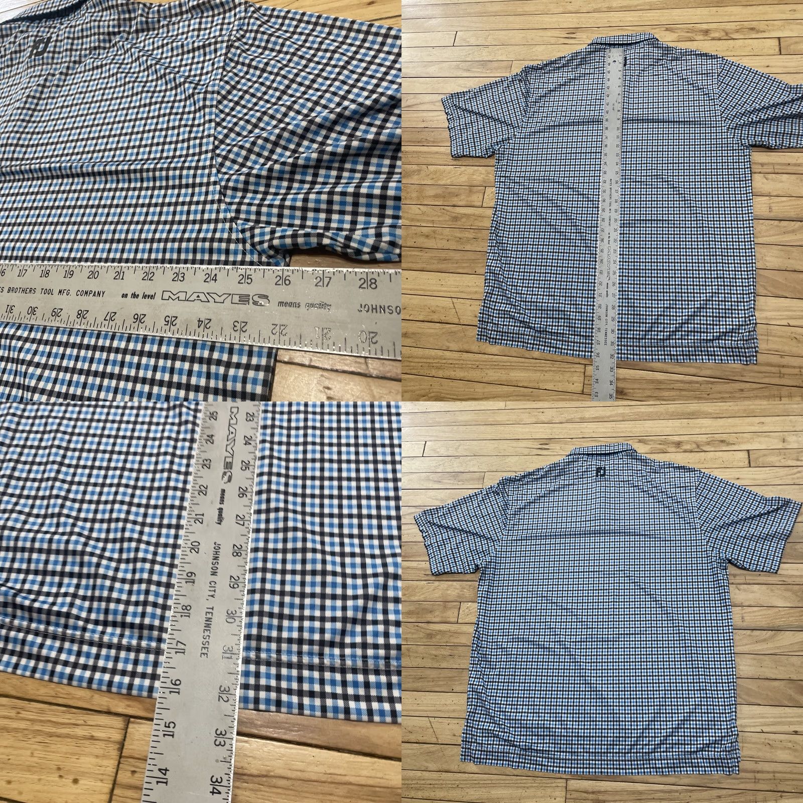 Footjoy FootJoy Polo Shirt Men L Blue Black Check Plaid Preppy Golf Jersey Stretch FJ L Size US L / EU 52-54 / 3 - 8 Thumbnail