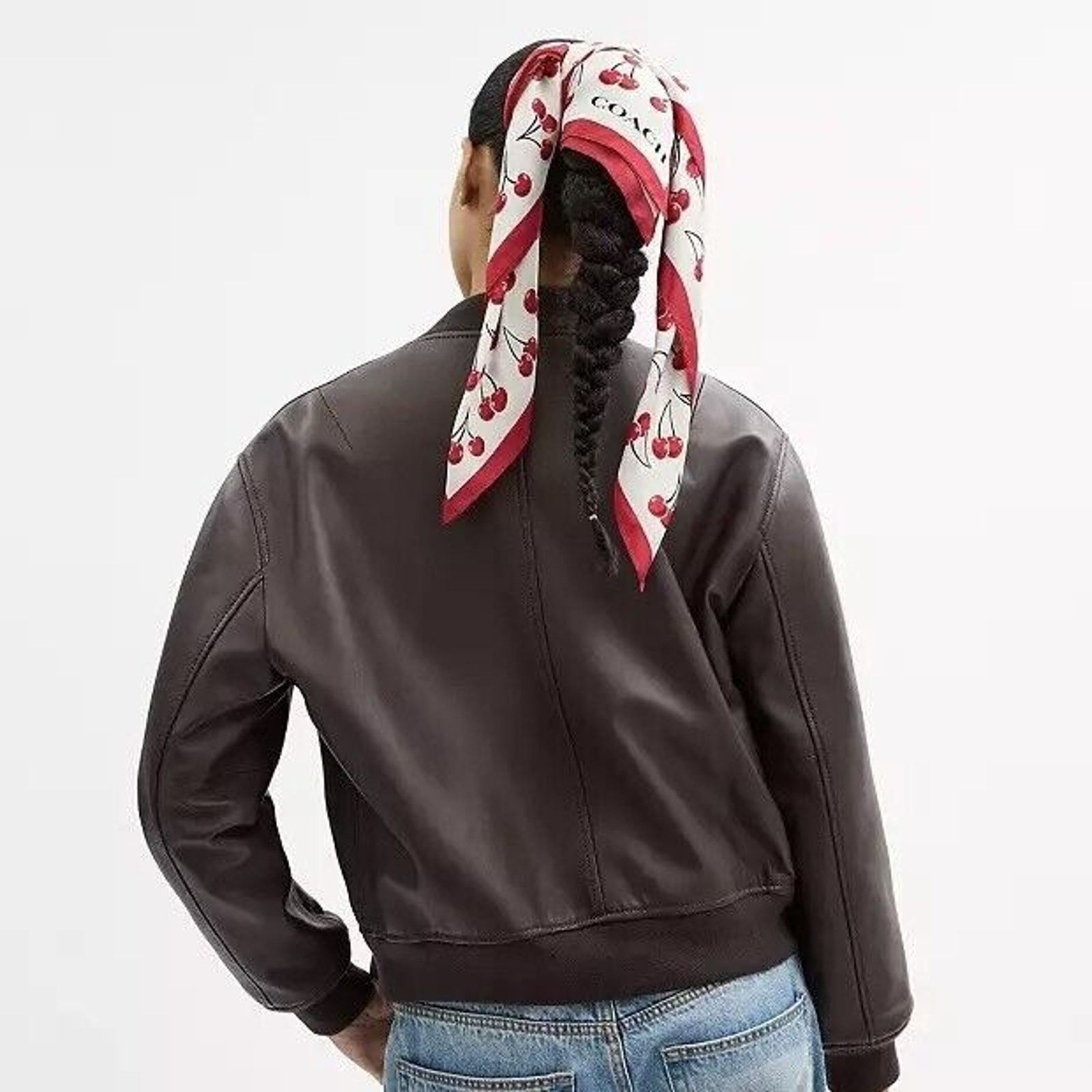 Coach NWT Limited Coach Cherry Swirl Print Silk Square Scarf CZ533 Size ONE SIZE - 2 Thumbnail