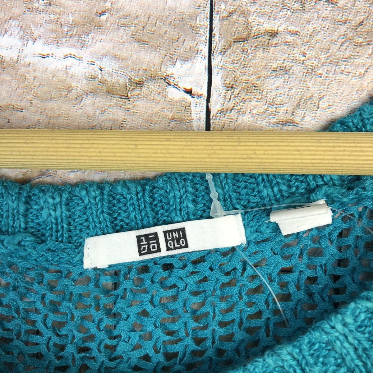 Uniqlo Blue crochet mesh net sleeveless Knitwear #A789