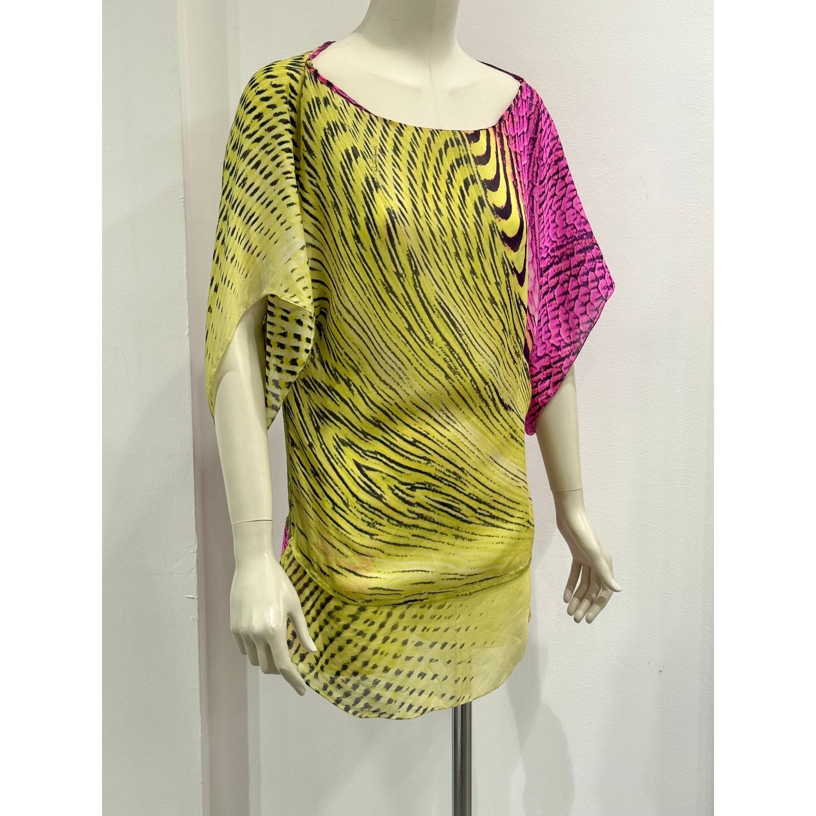 Roberto Cavalli S/S2001 Roberto Cavalli psychedelic illusion blouse dress Size S / US 4 / IT 40 - 2 Thumbnail