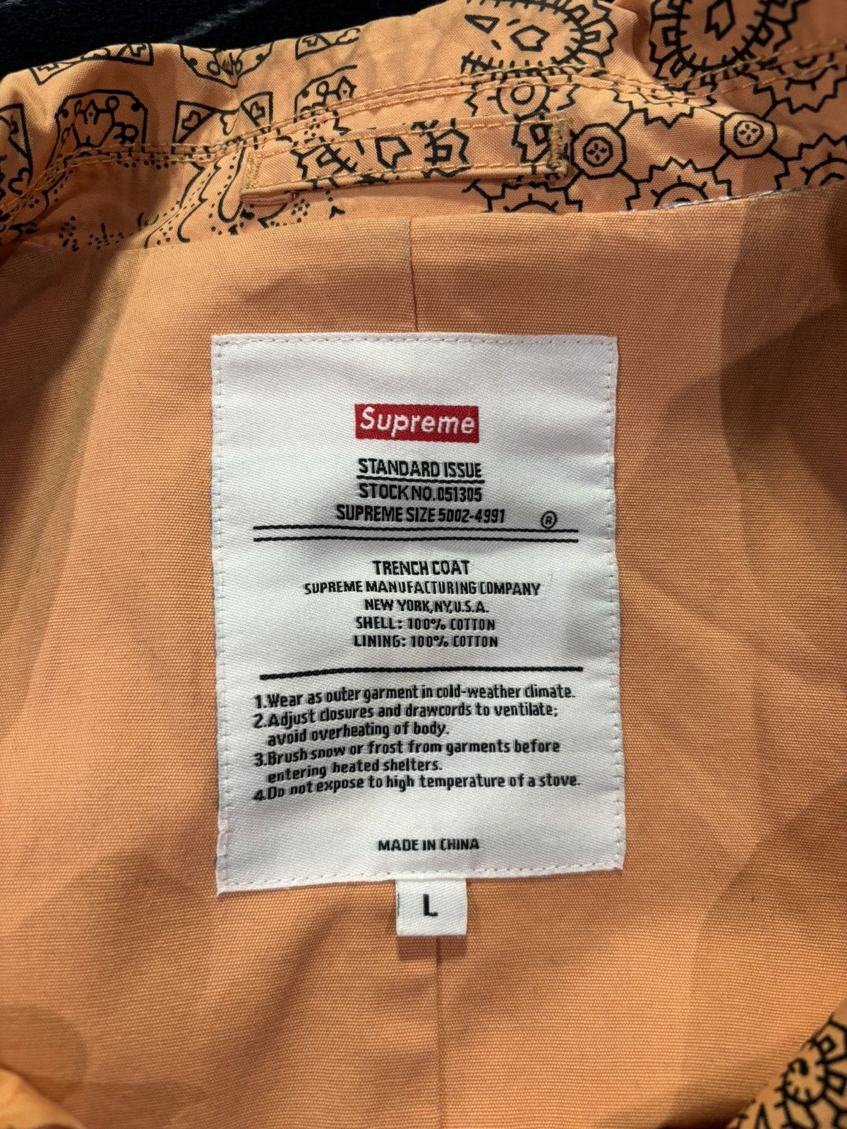Supreme Supreme Paisley Orange Button Long Trench Coat Size US L / EU 52-54 / 3 - 4 Thumbnail