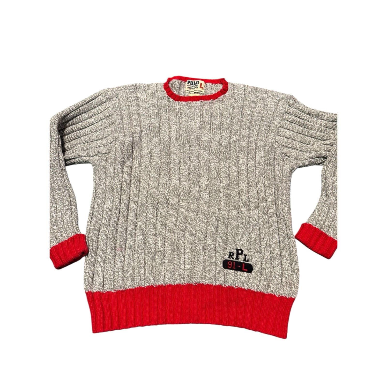 Polo Ralph Lauren VINTAGE Polo Ralph Lauren Sweater Mens Large Ribbed PRL Polo Sporting Goods 90s Polo Size US L / EU 52-54 / 3 - 2 Thumbnail