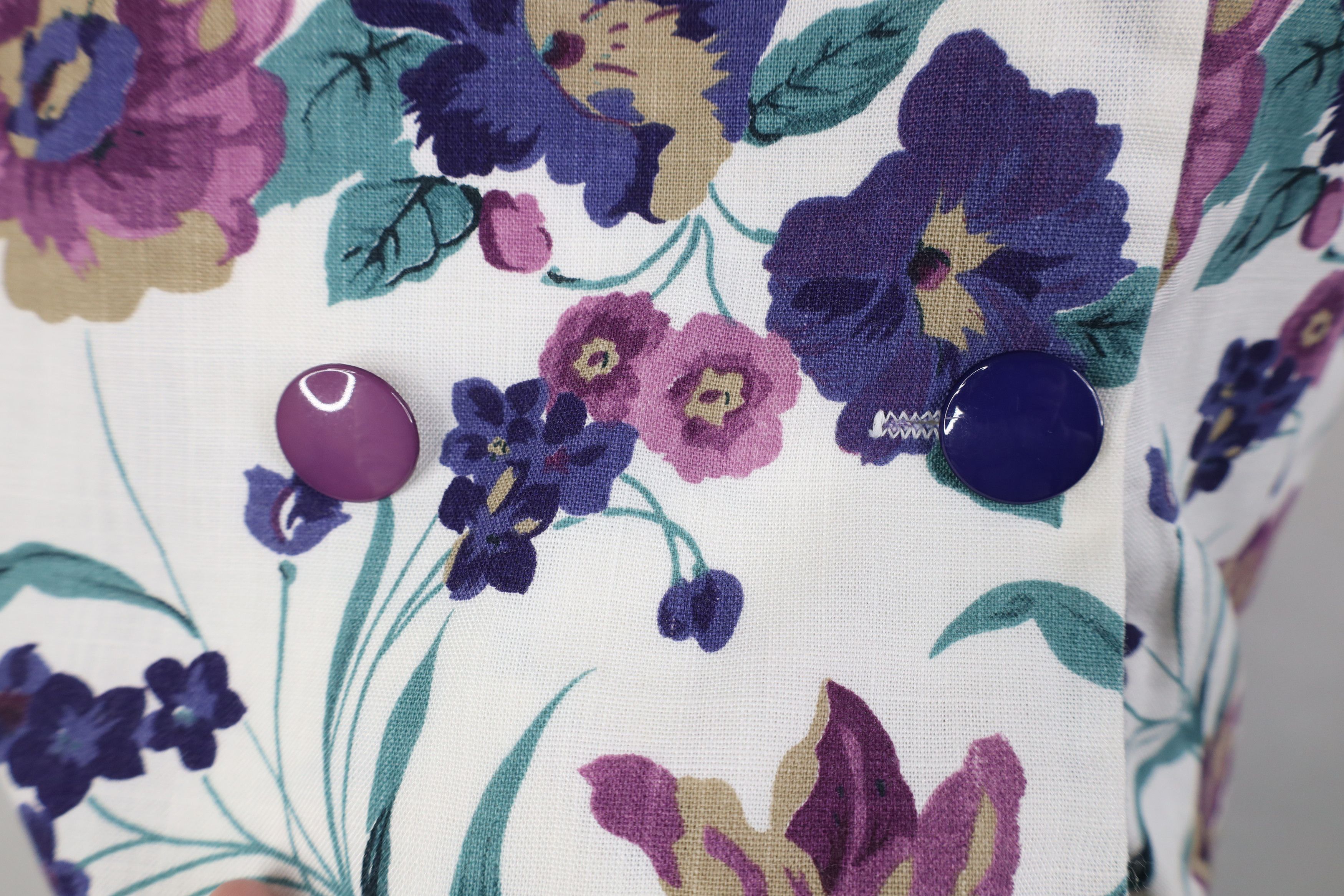 Vintage Vintage 90s Blend Flower Double Breasted Blazer Jacket USA Size XXL / US 16-18 / IT 52-54 - 5 Thumbnail