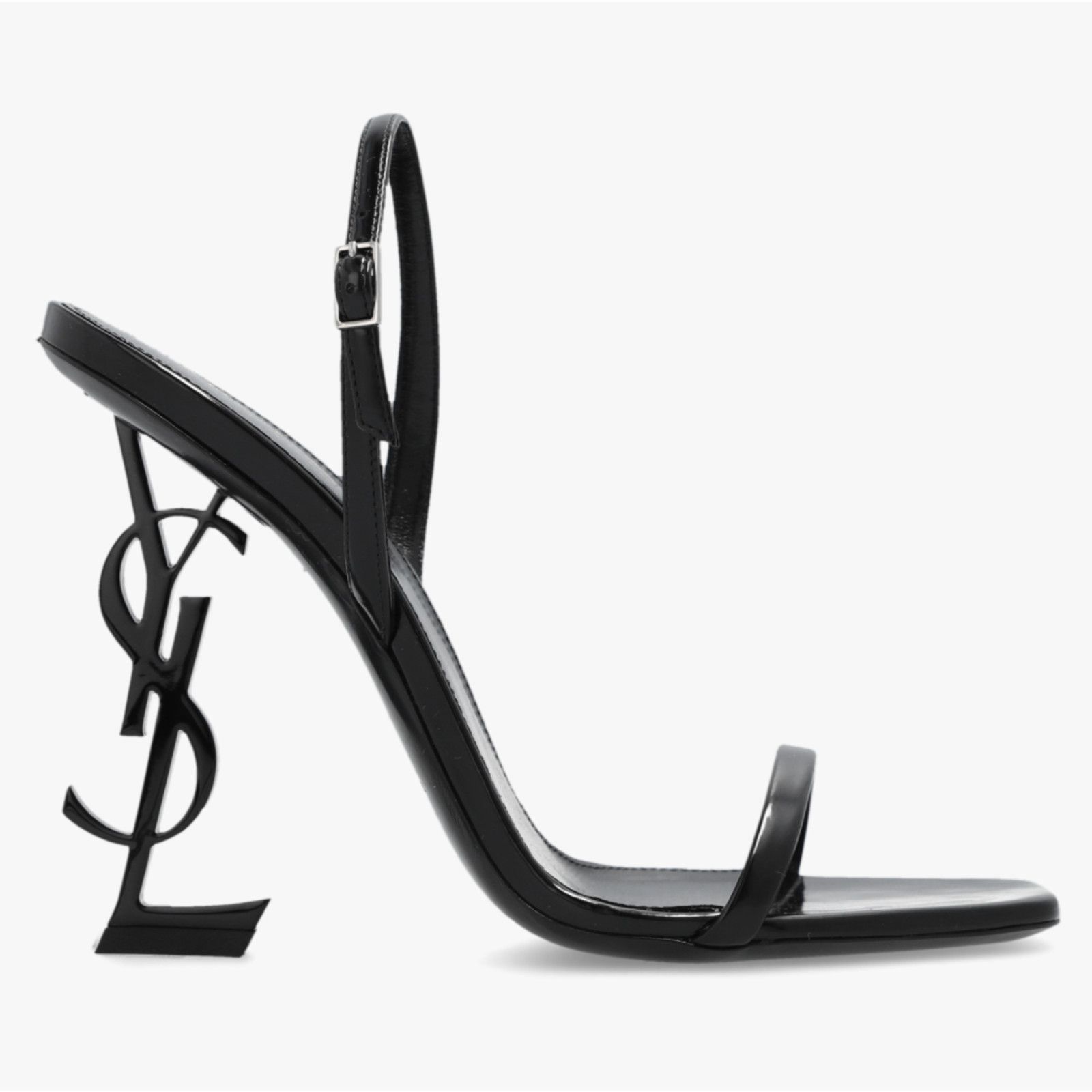 Saint Laurent Opyum 110 Black Leather YSL Logo Heel