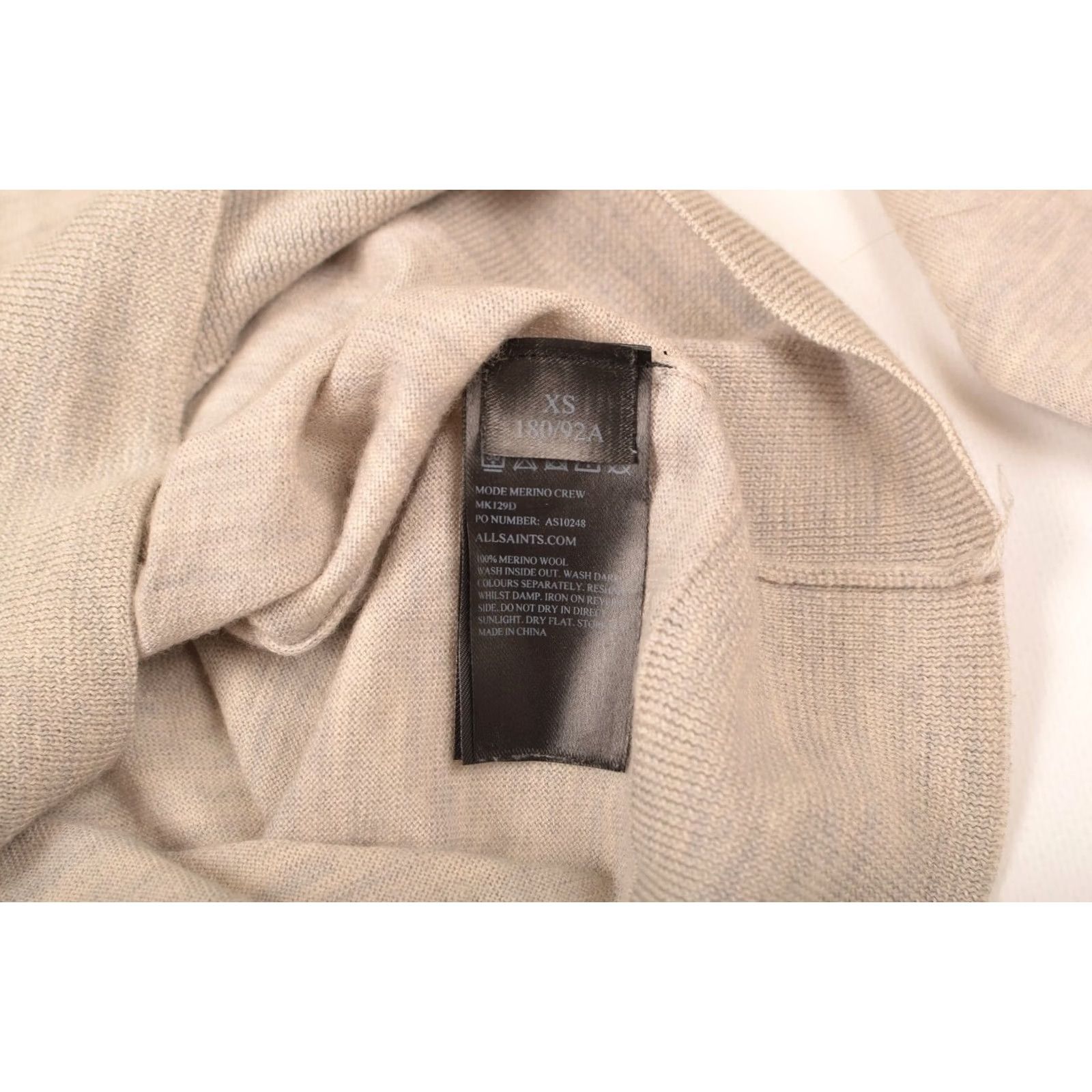 Allsaints Allsaints Mode Merino Crew Pullover Sweater XS, Gray, Mens, XS, 100% Merino Wool, MK129D, Pullover, Vintage? Size US XS / EU 42 / 0 - 4 Thumbnail