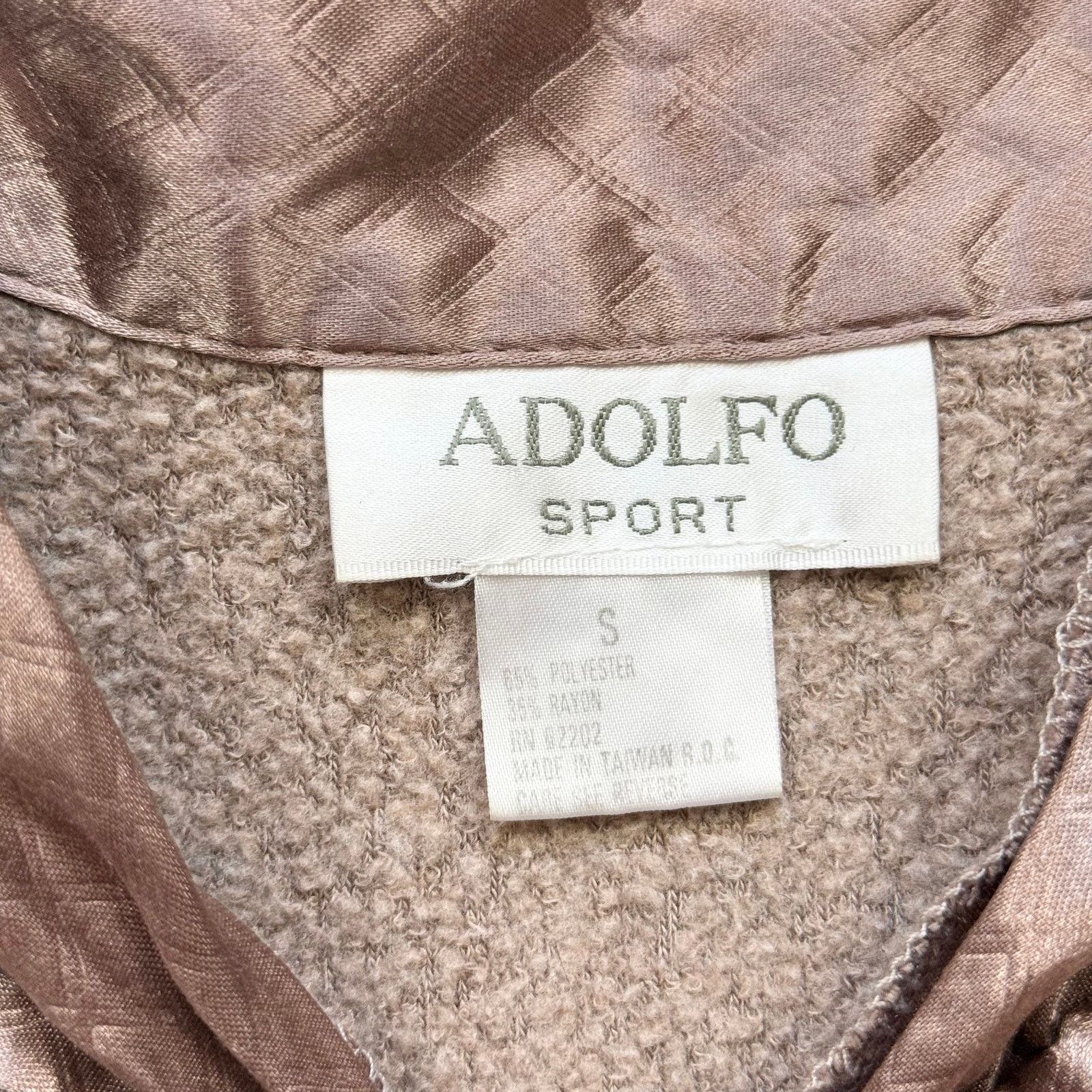 Vintage Vintage 90s Adolfo Sport Satin Fleece Quarter Zip Pullover S Size S / US 4 / IT 40 - 4 Thumbnail