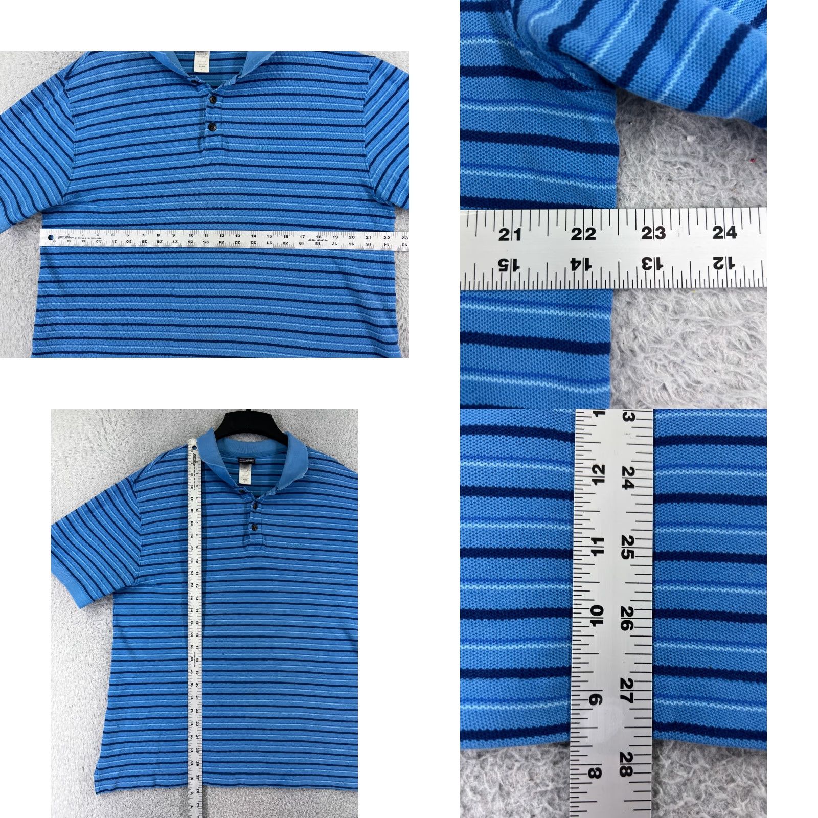 Patagonia Patagonia Polo Shirt Mens Large Blue Stripe 100% Cotton Knit Short Sleeve Golf Century Size US L / EU 52-54 / 3 - 8 Thumbnail