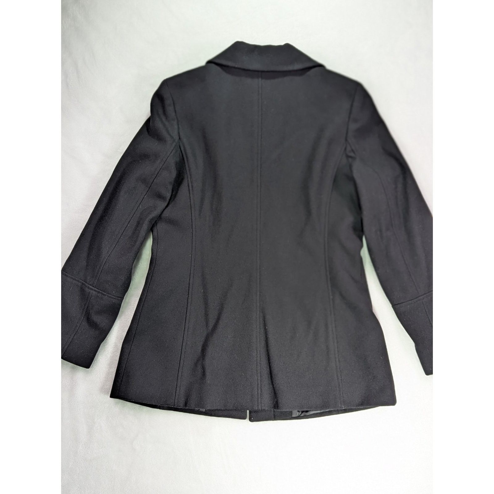 Express Size 7/8 Black Wool Coat Hidden Button Placket VTG Y2K Size M / US 6-8 / IT 42-44 - 9 Thumbnail