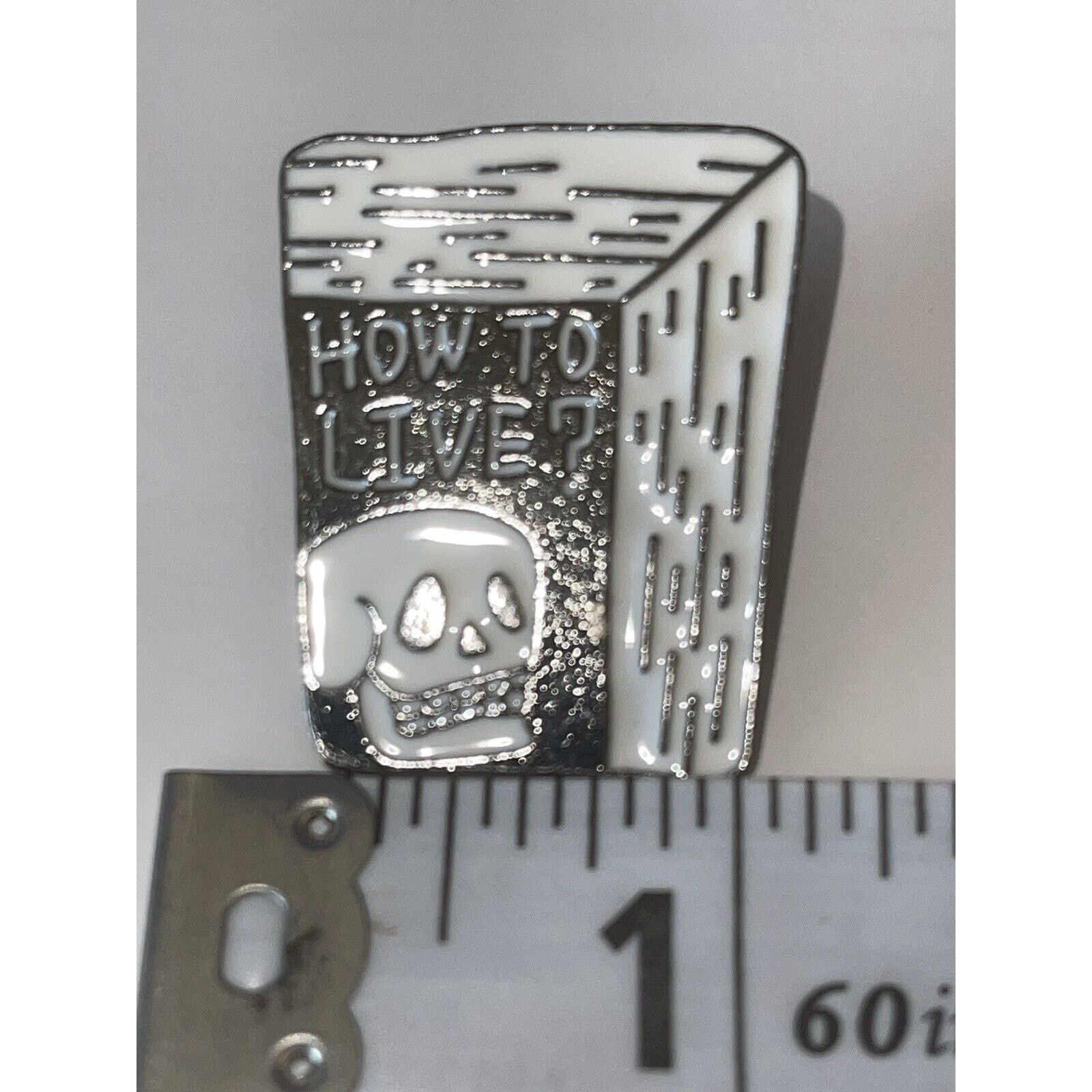 Other How To Live Skull Book Halloween Horror Pin Brooch Size ONE SIZE - 1 Preview