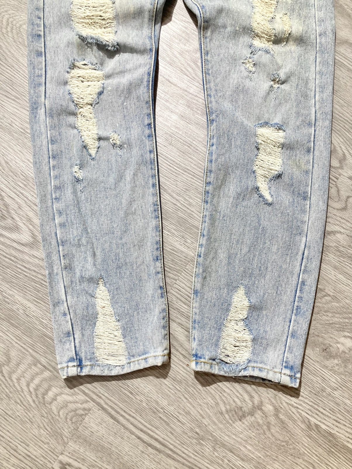 If Six Was Nine 2000s Idun Distressed Ripped Denim Blue Jeans Lgb Punk Style Size US 30 / EU 46 - 5 Thumbnail