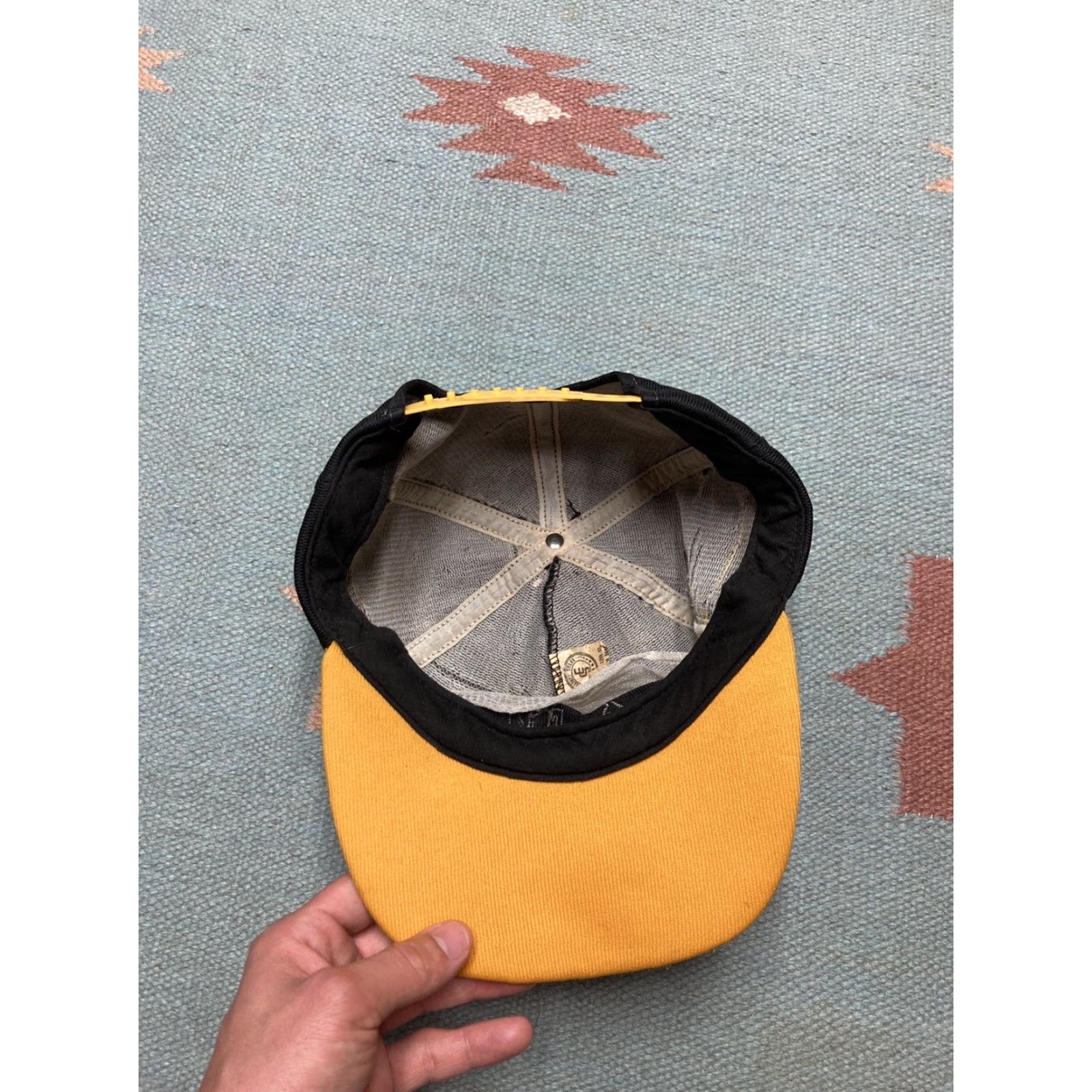 Vintage VINTAGE Auburn Trucker Hat Men's Adjustable Black USA 2 stripe Hill Stamping Mfg Auburn Washington Size ONE SIZE - 5 Thumbnail
